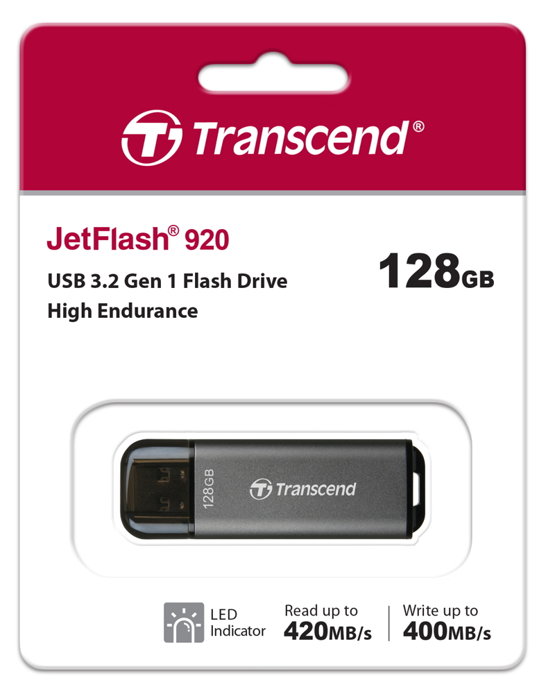 Transcend USB Stick 128GB Speicherstick JetFlash 920 spacegrau USB 3.2 Gen. 1 USB-A