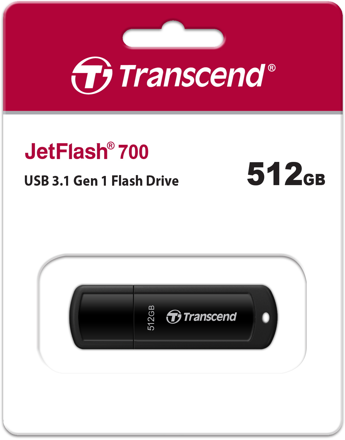 Transcend USB Stick 512GB Speicherstick JetFlash 700 schwarz USB 3.0
