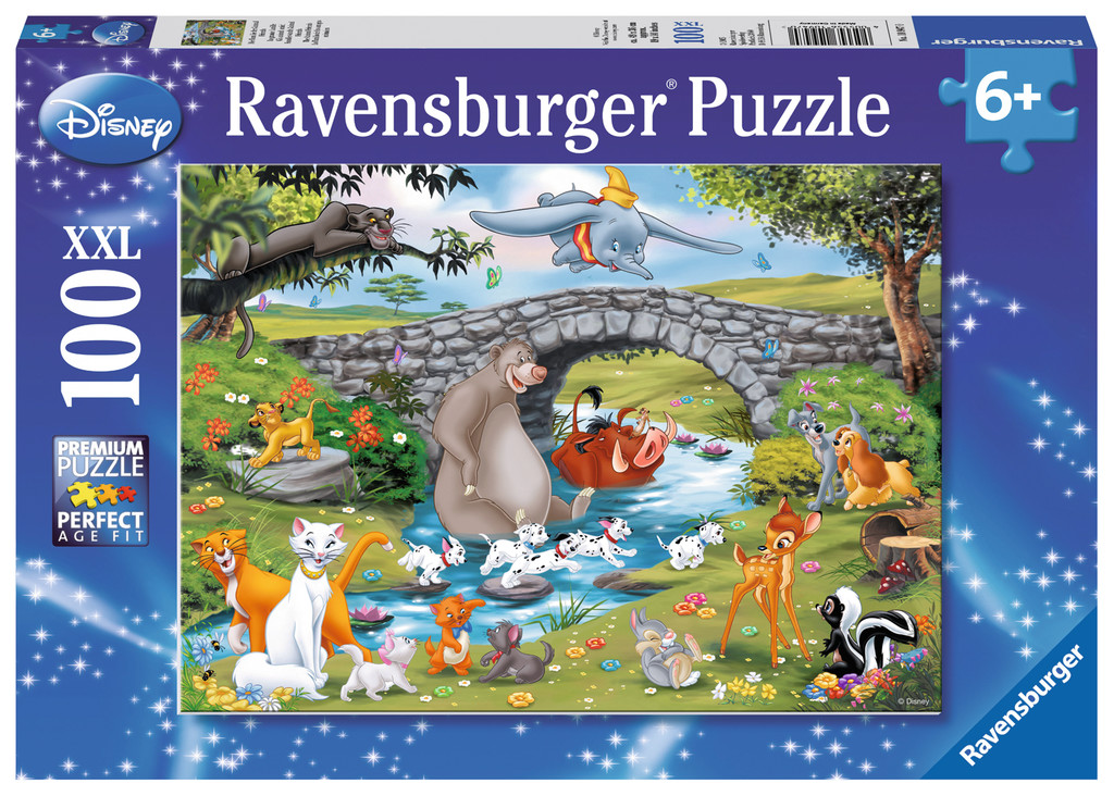 100 Teile Ravensburger Kinder Puzzle XXL Disney Die Familie der Animal Friends 10947