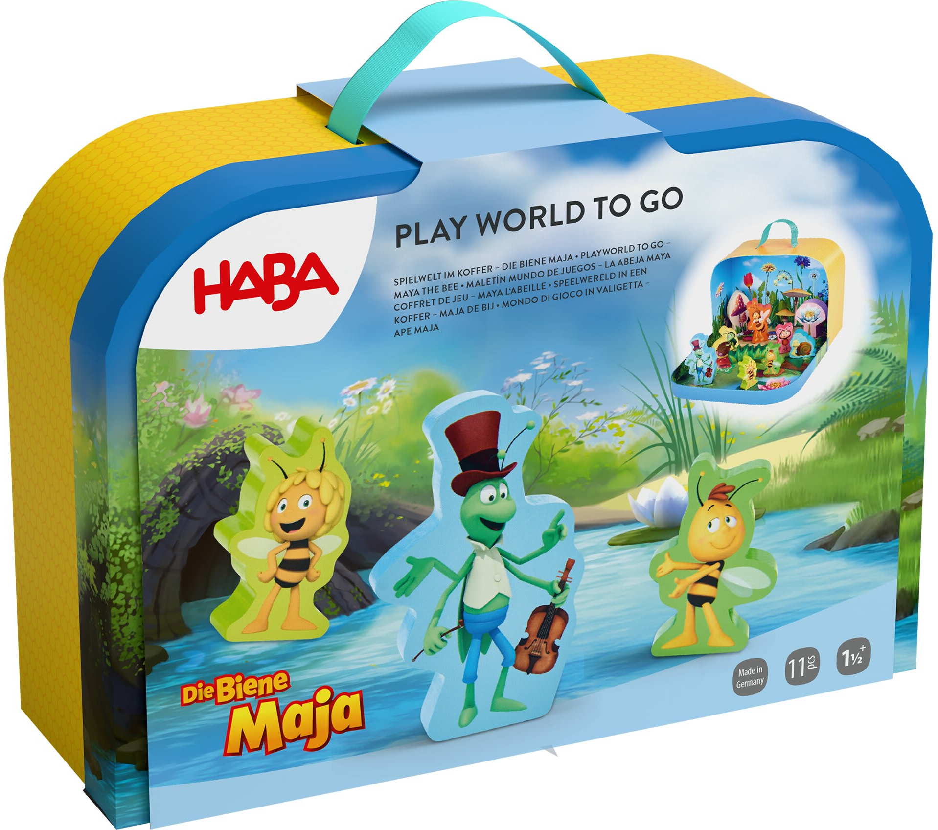 Haba Kleinkindwelt Spielkoffer, Die Biene Maja, mit 10 Holzfiguren 2014536001