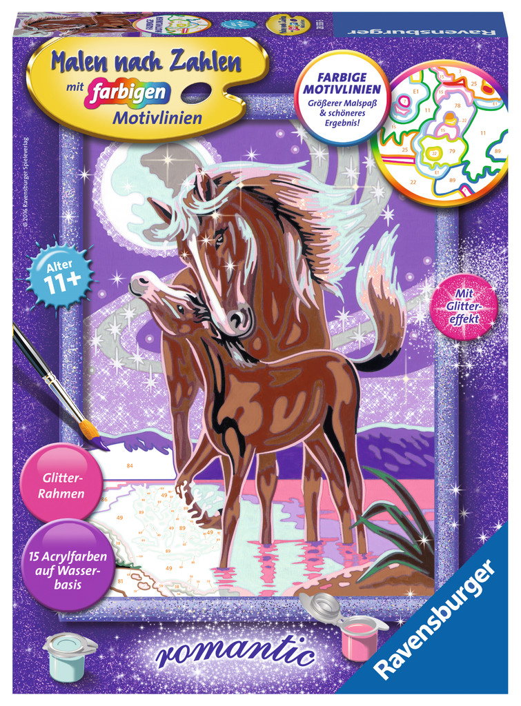 Ravensburger Malen nach Zahlen Classic Serie D Romantik Pferdegefl�ster 28555