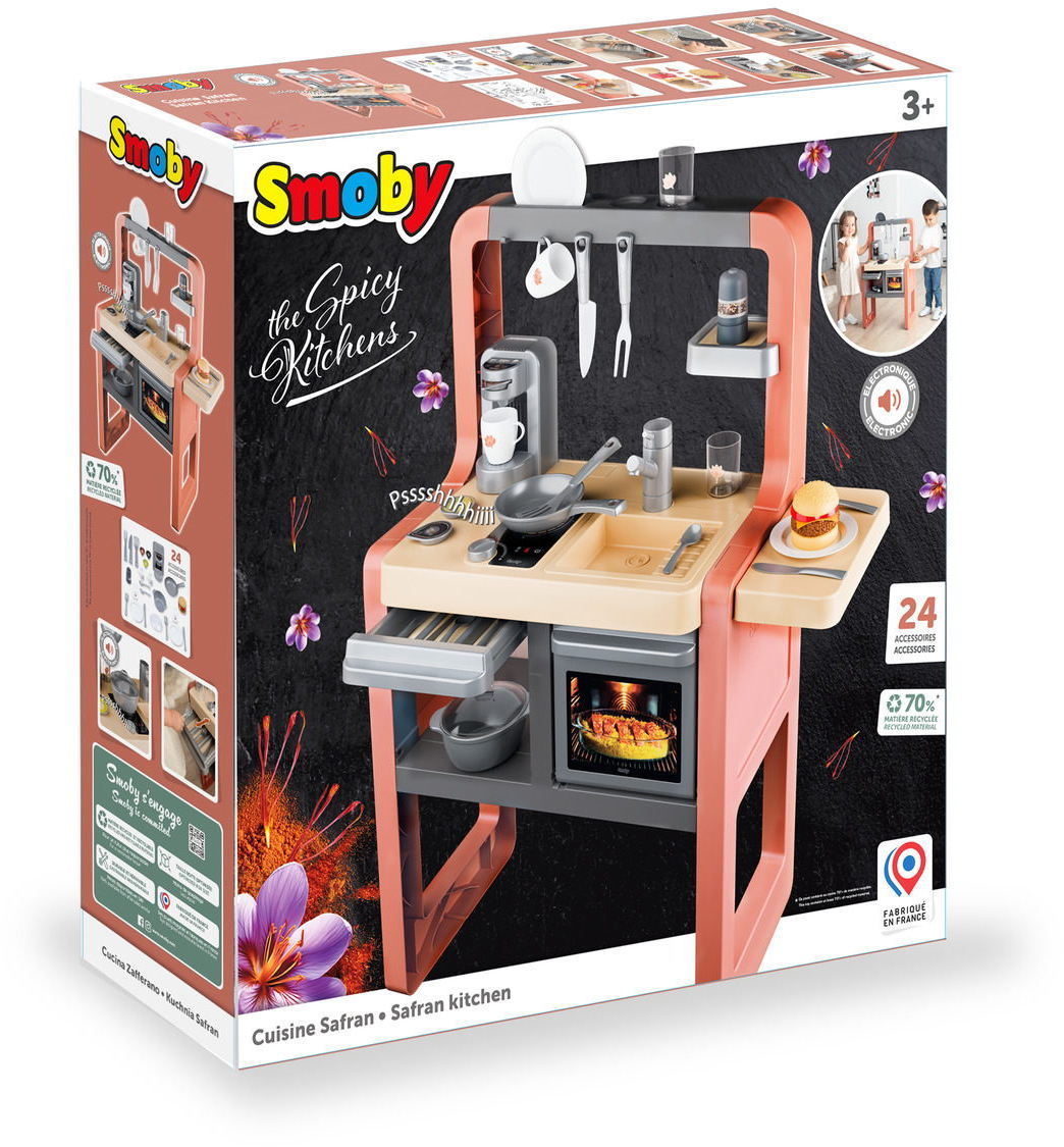 Smoby Spielzeug Rollenspiel Spielküche Safran Backofen Espressomaschine 24 Zubehör Teile 7600311802