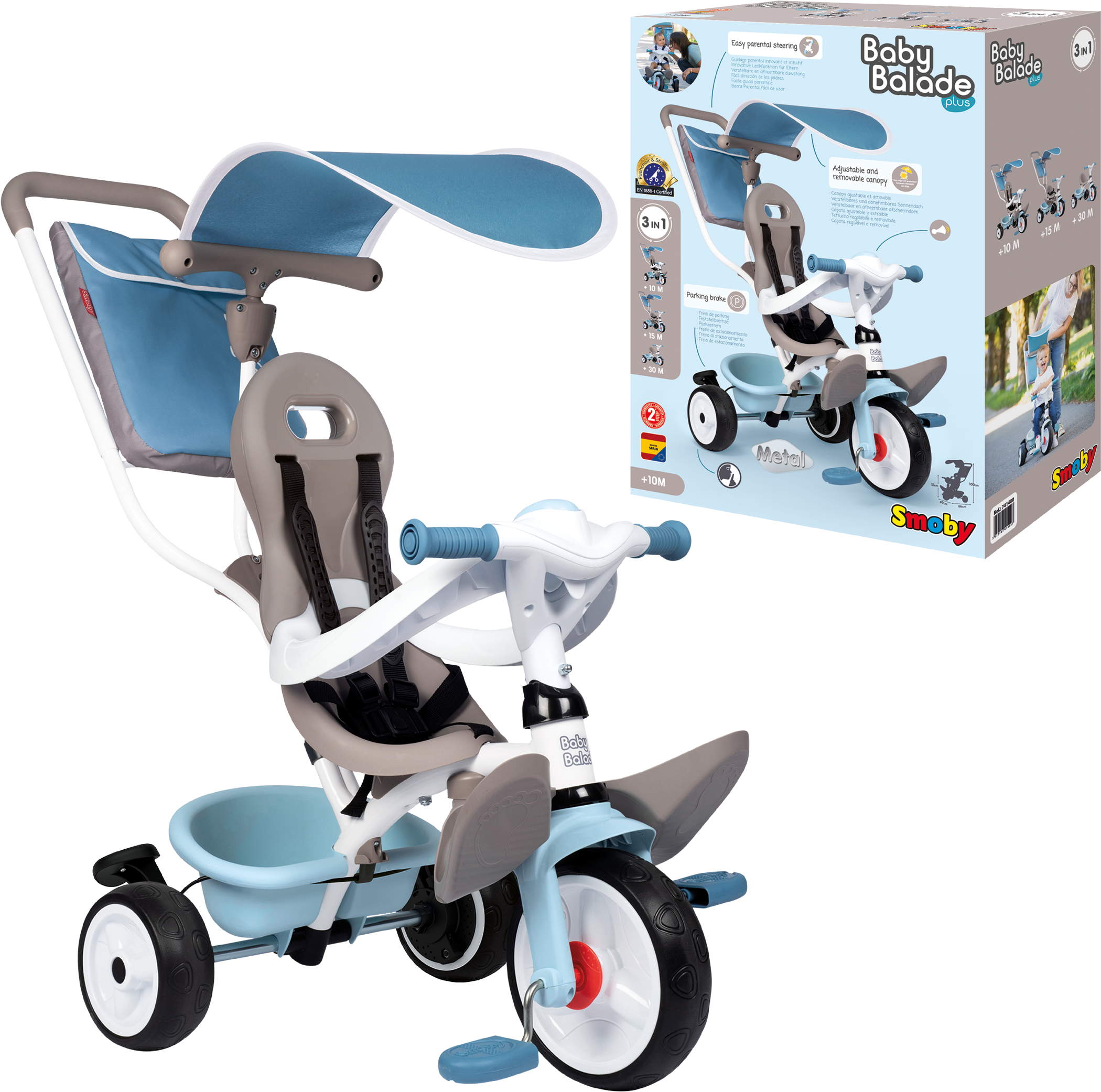 Smoby Outdoor Spielzeug Fahrzeug Dreirad Baby Balade blau 7600741400