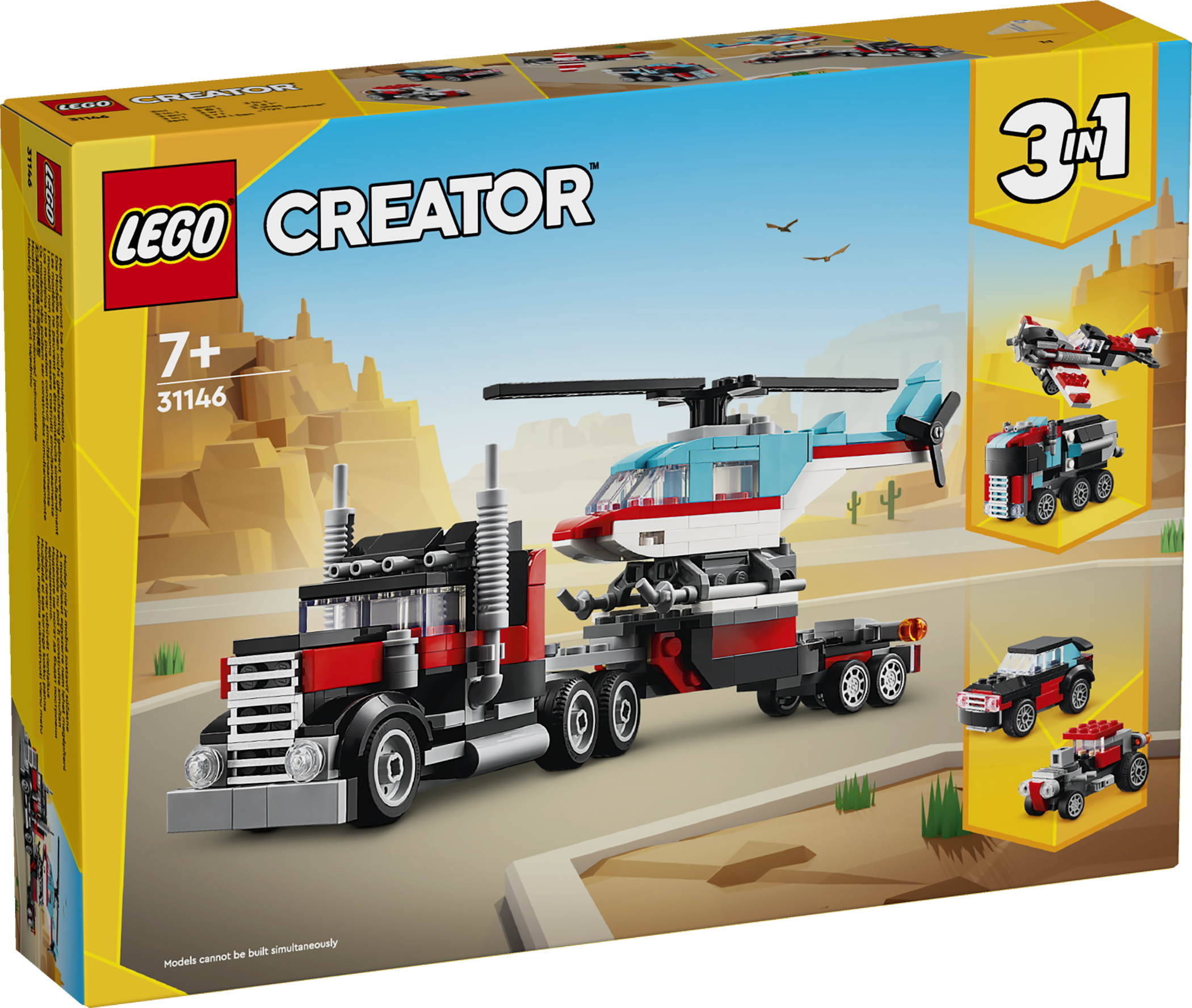 LEGO&reg; Creator Tieflader mit Hubschrauber 270 Teile 31146