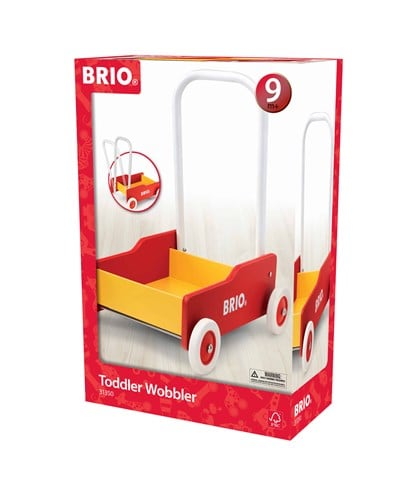 Brio Babywelt Holz Lauflernwagen gelb-rot 31350