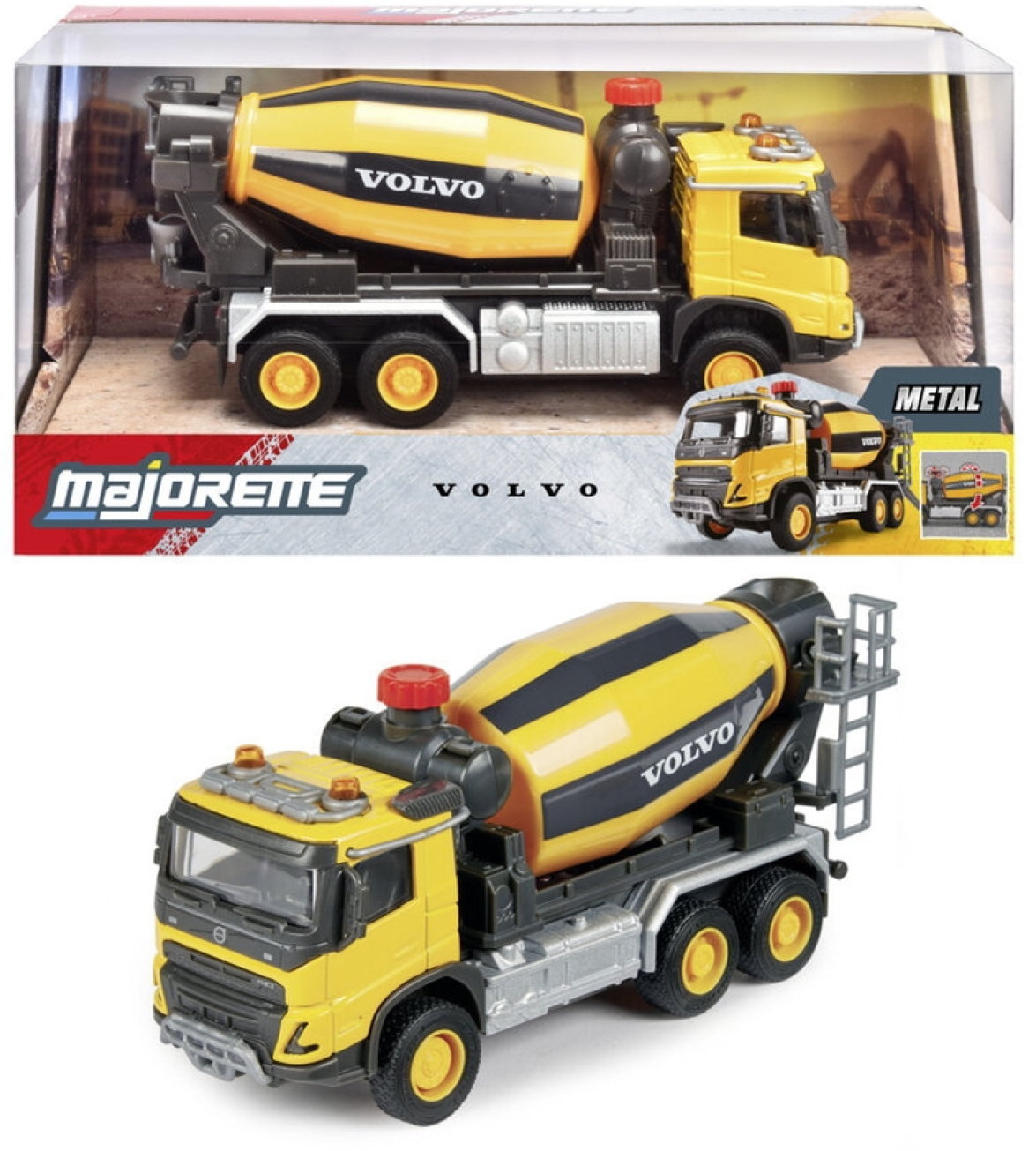 Majorette Spielzeugauto Volvo FMX Truck Cement Mixer Zementmischer 19 cm 8503723005