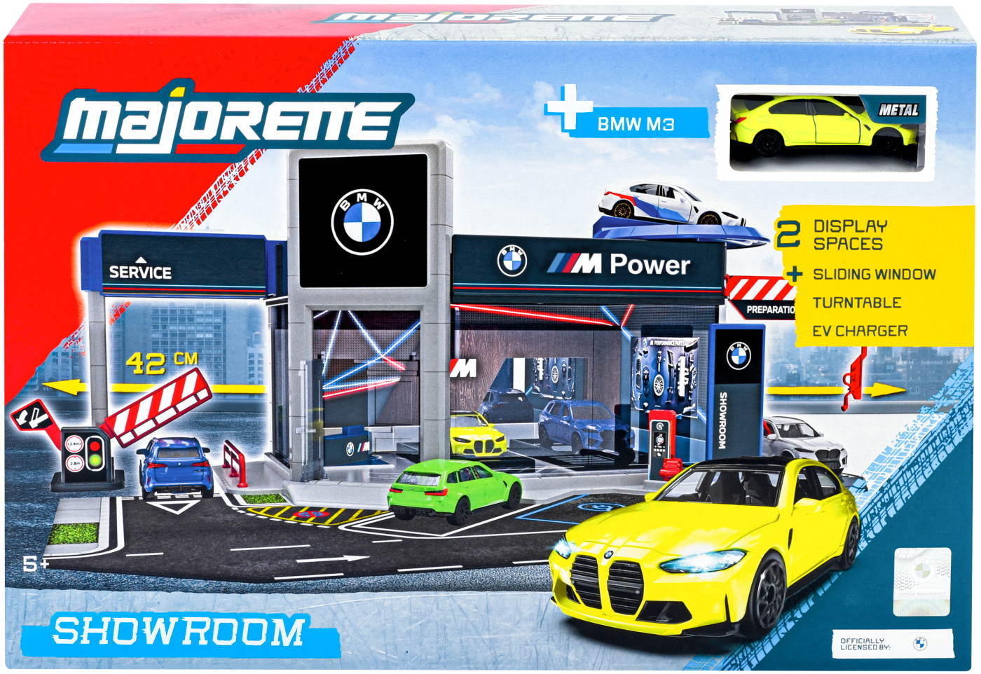Majorette Spielwelt Spielzeugauto BMW Showroom Set + 1 BMW Fahrzeug 7,5 cm 8502106000