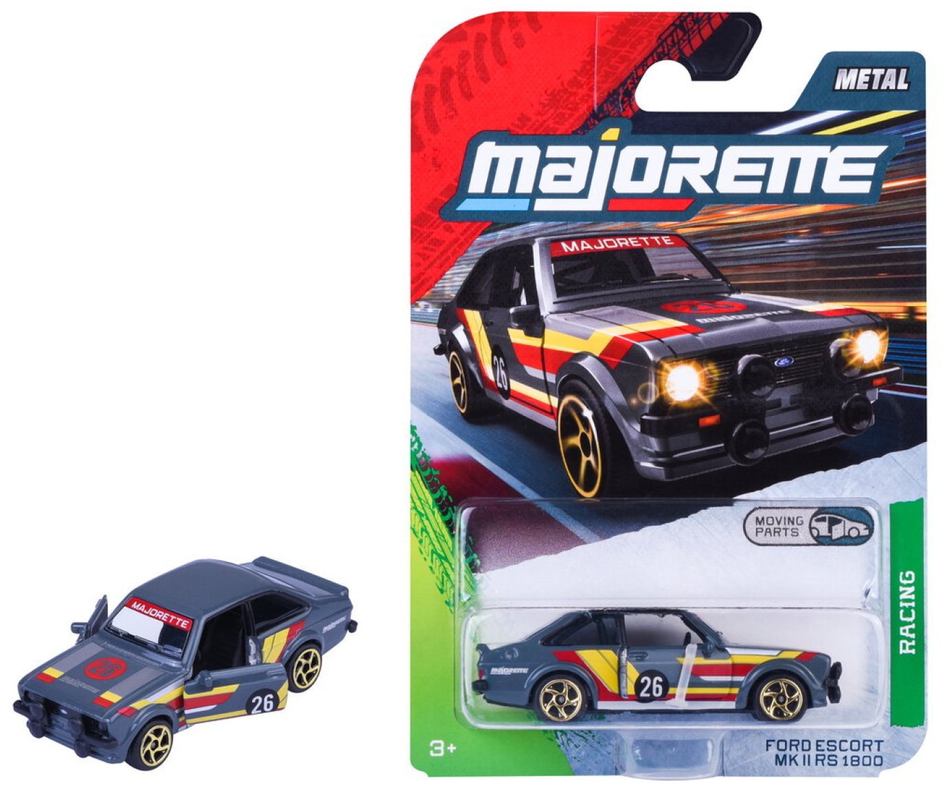 Majorette Spielzeugauto Racing Ford Escort MKII RS 1800 7,5 cm 8504000000Q03