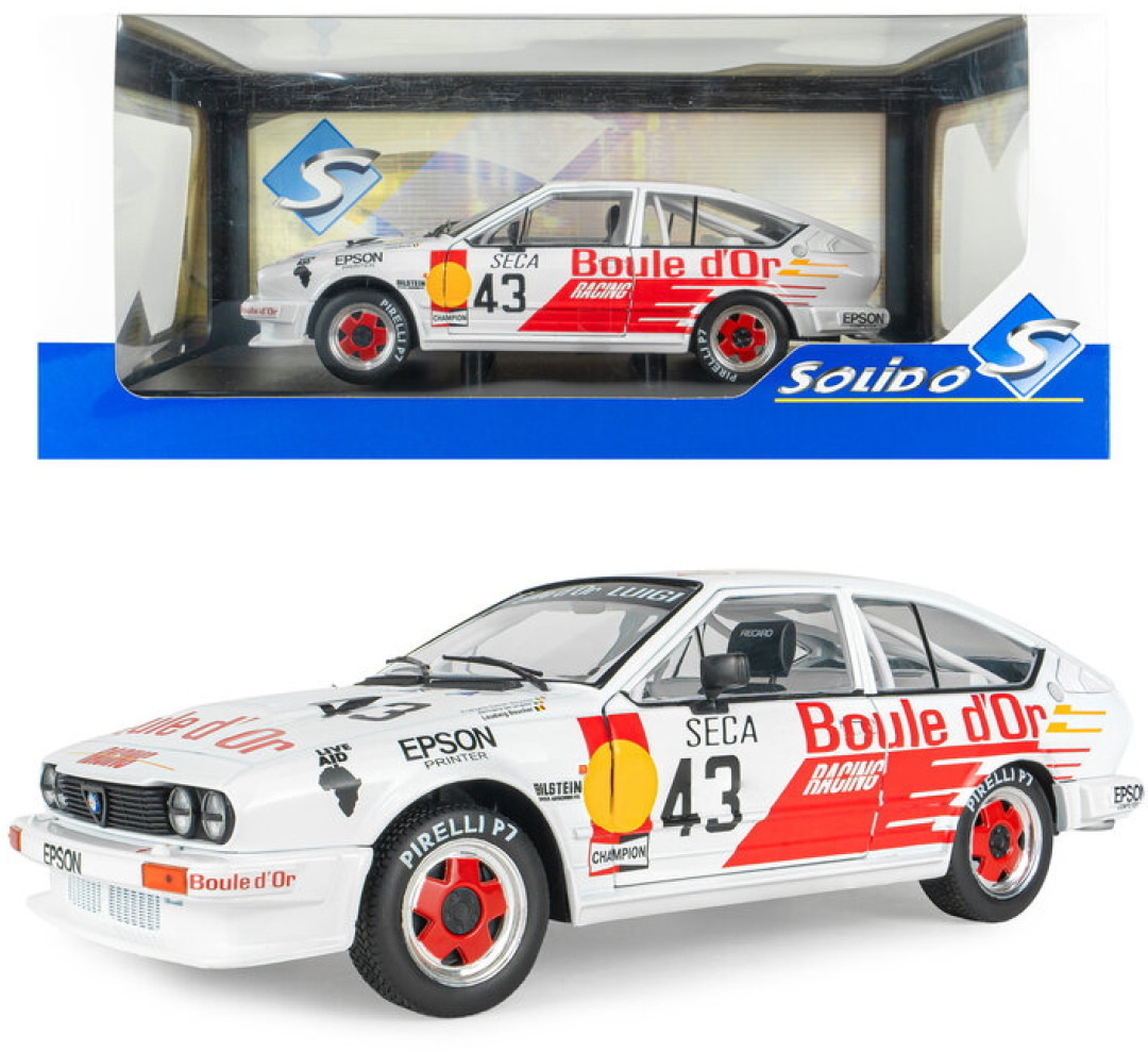 Solido Modellauto Maßstab 1:18 Alfa Romeo GTV6 #43 24h de Spa Fahrer B.de Dryver 1985 S1802308