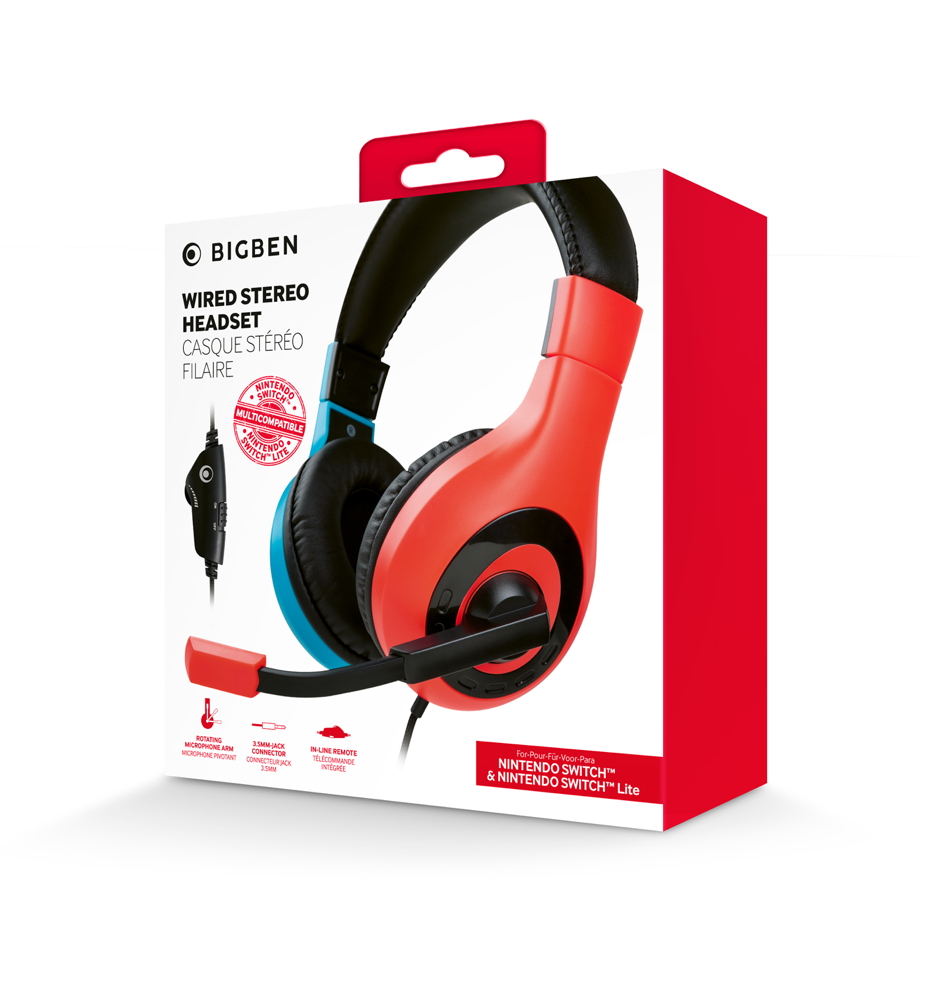 Bigben f�r Nintendo Switch / Lite Stereo Gaming Headset V1 rot, blau BB006926