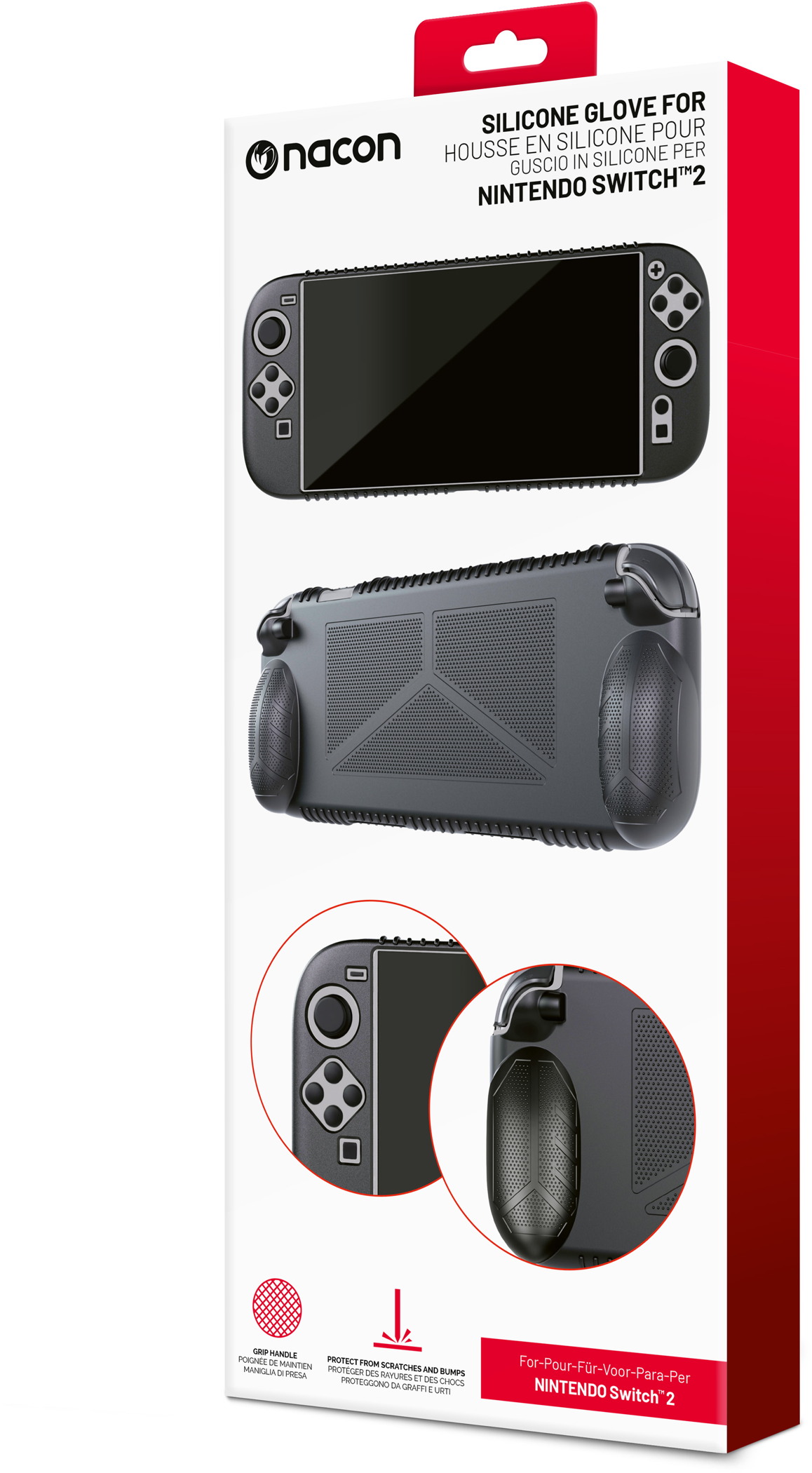Nacon für Nintendo Switch 2 Tasche Silikon Glove Silikon Schutzhülle schwarz NA028195