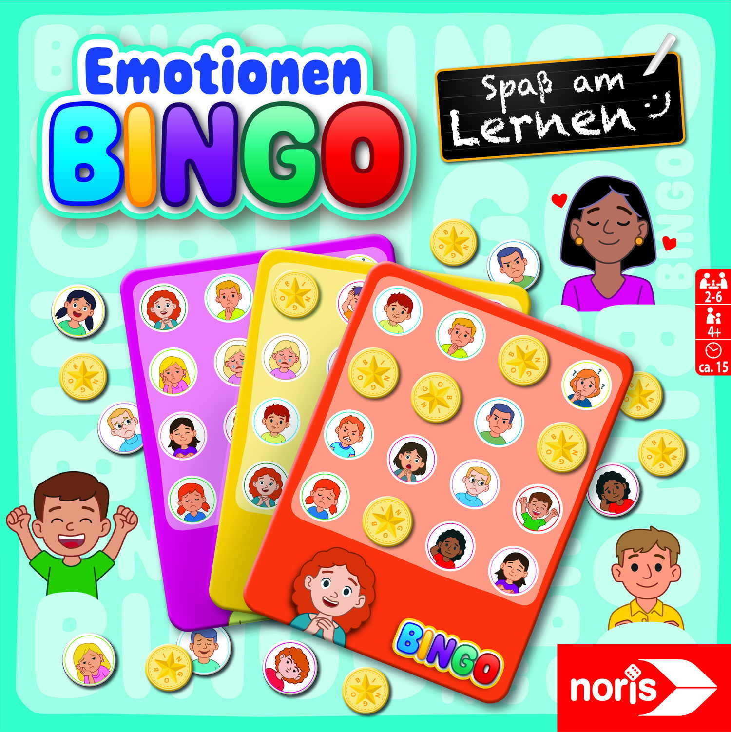 Noris Kinderspiel Zuordnungsspiel Emotionen Bingo 606012041