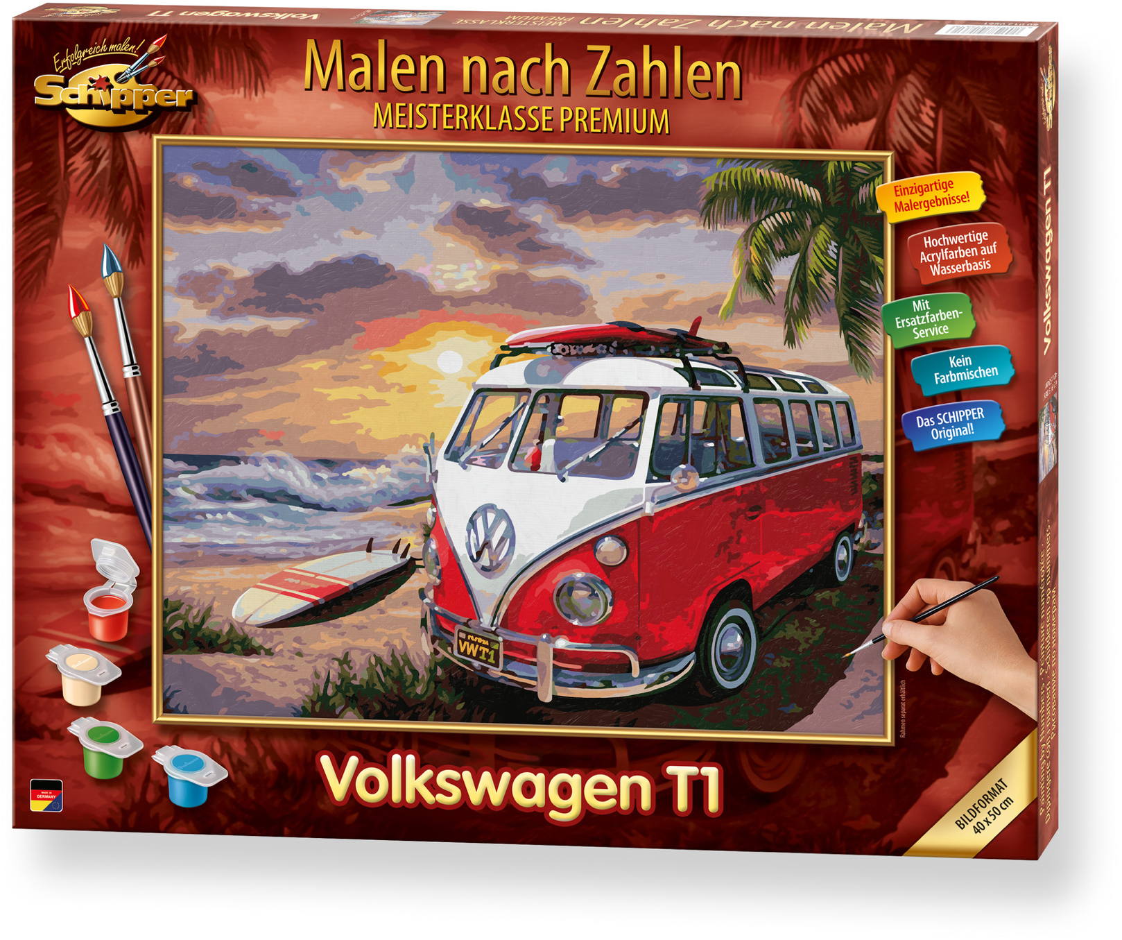 Schipper Malen nach Zahlen Master Class Premium 40x50cm Volkswagen T1 609130861