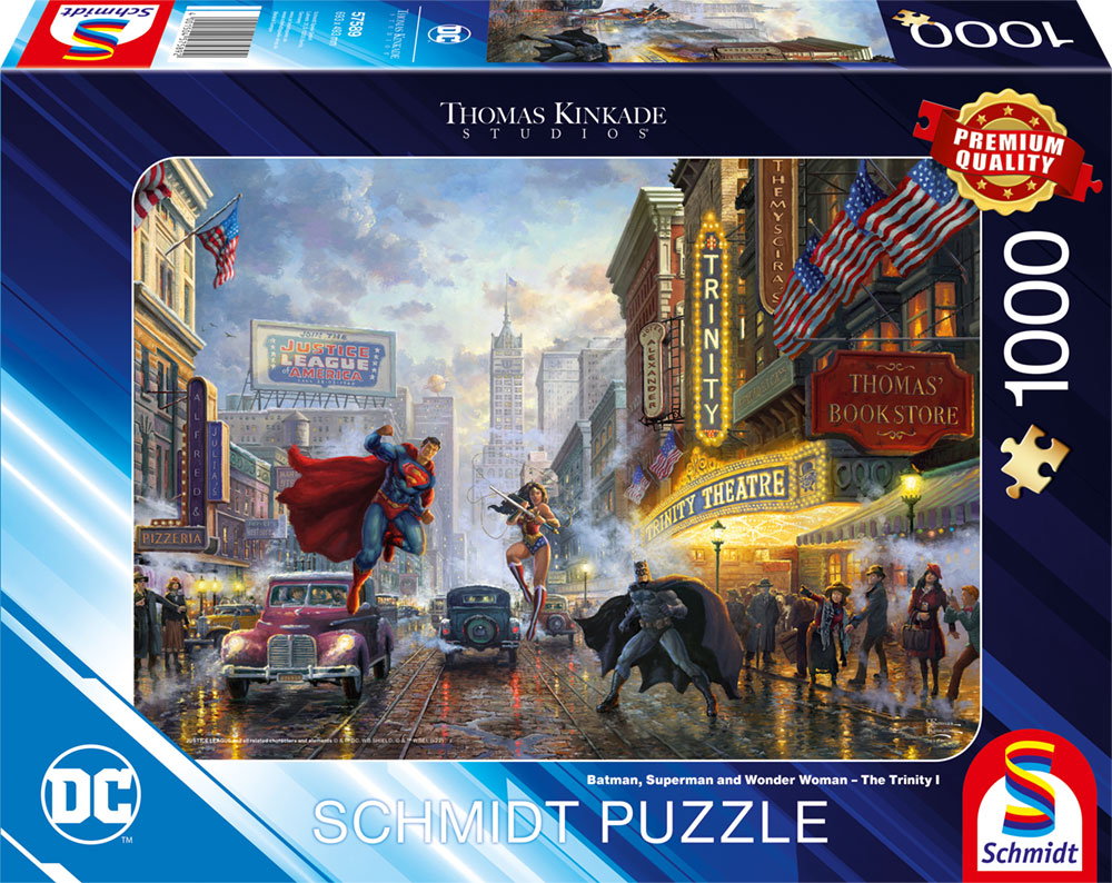 1000 Teile Schmidt Spiele Puzzle Thomas Kinkade Batman, Superman and Wonder Woman 57589