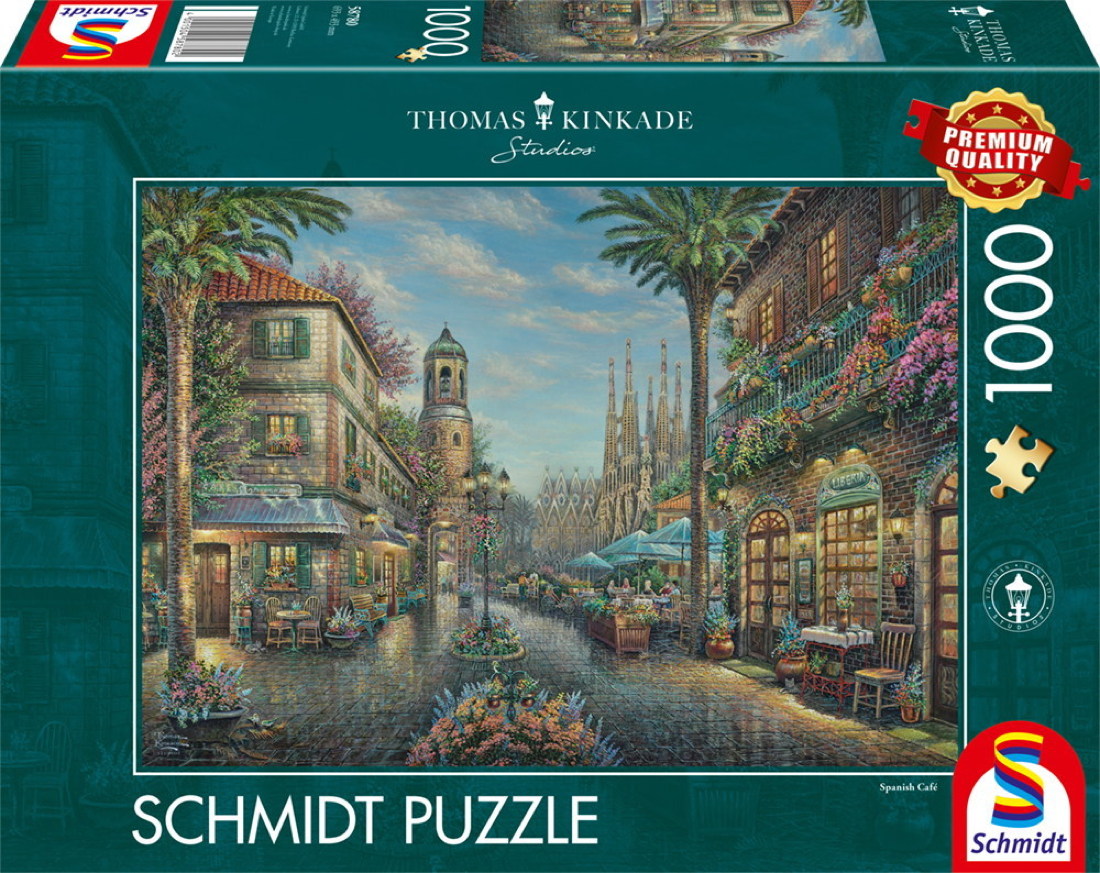 1000 Teile Schmidt Spiele Puzzle Thomas Kinkade Spanisches Stra�encaf� 58780