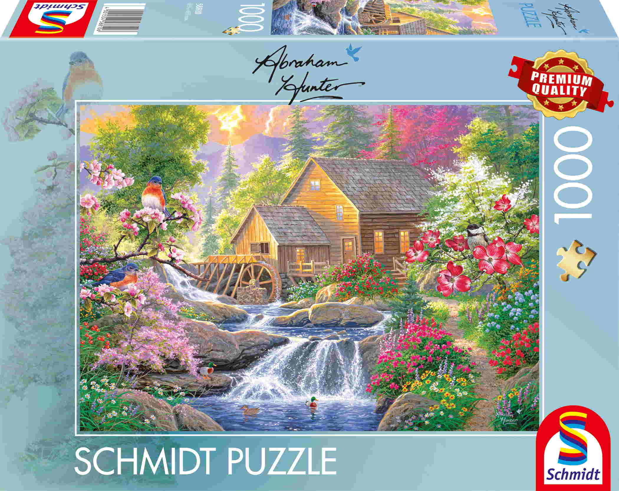 1000 Teile Schmidt Spiele Puzzle Abraham Hunter Pl�tschernde Stille 58810