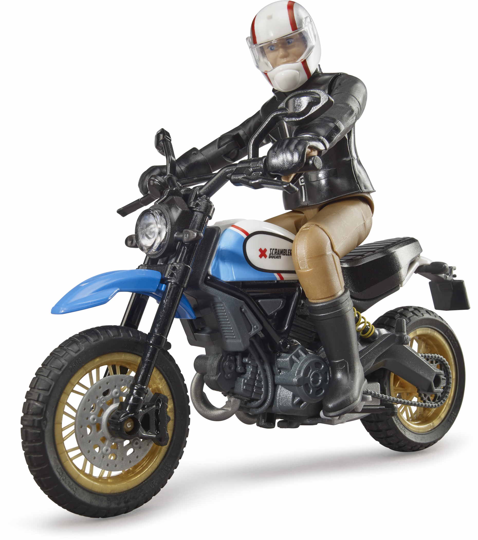 Bruder Spielfiguren Set Freizeit bworld Scrambler Ducati Desert Sled mit Fahrer 63051