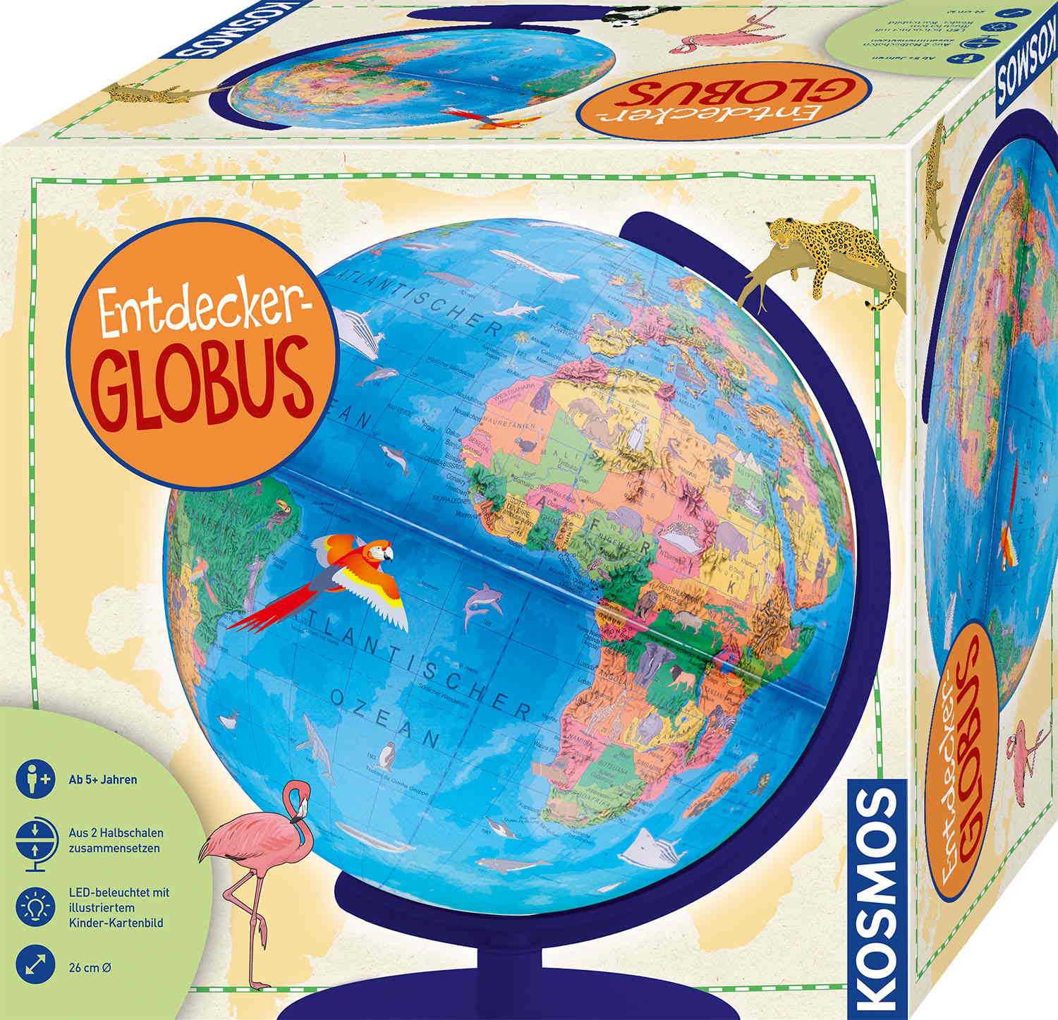 Kosmos Experimentieren Geografie & Universum Entdecker-Globus (Selbstmontage) 678067