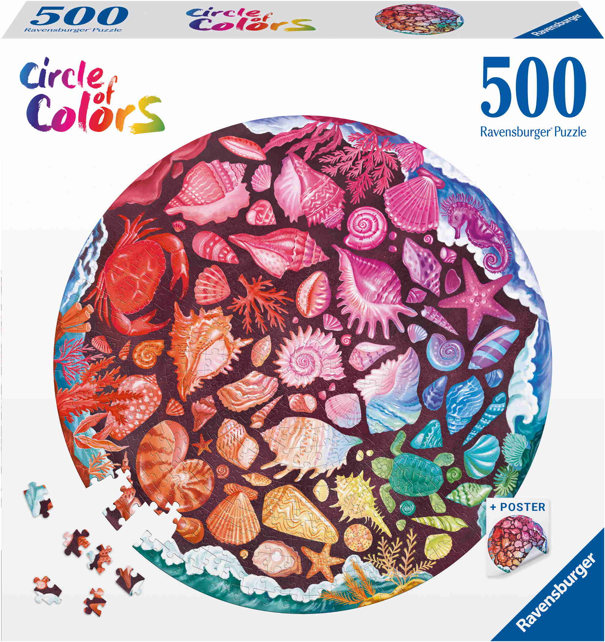500 Teile Ravensburger Puzzle rund Circle of Colors Seashells 12000823