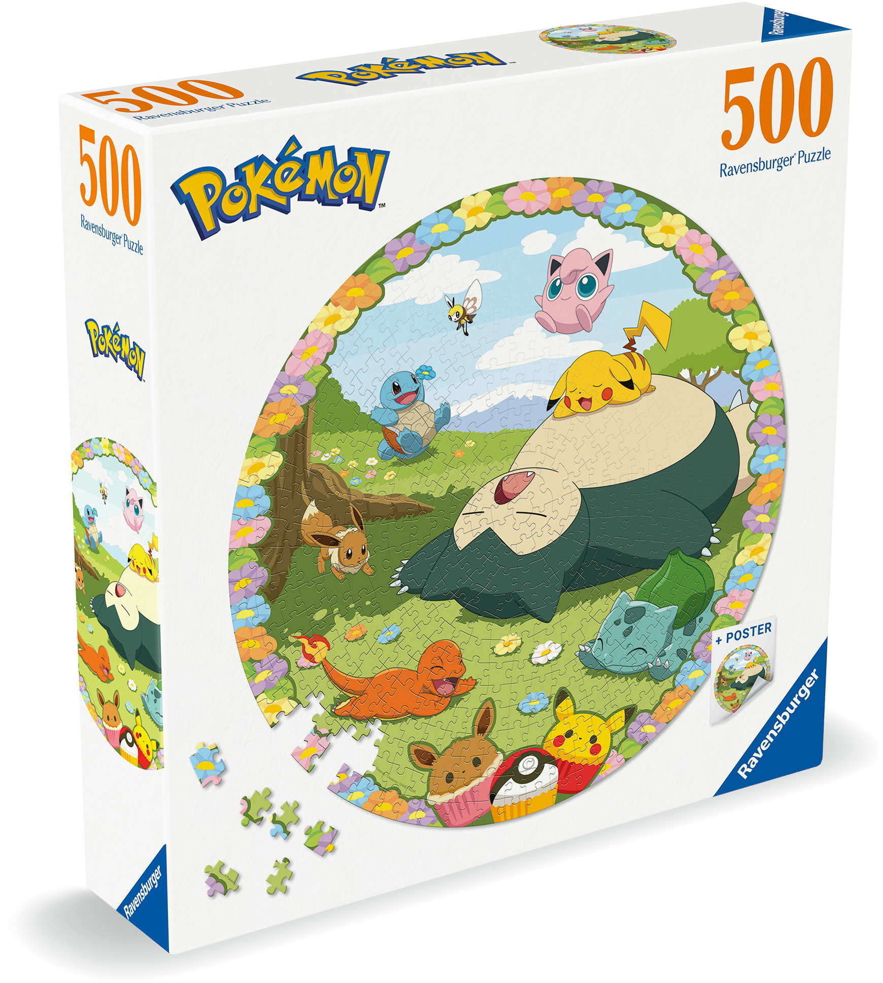 500 Teile Ravensburger Puzzle rund Circle of Colors Pokémon Blumige Pokémon 12001131