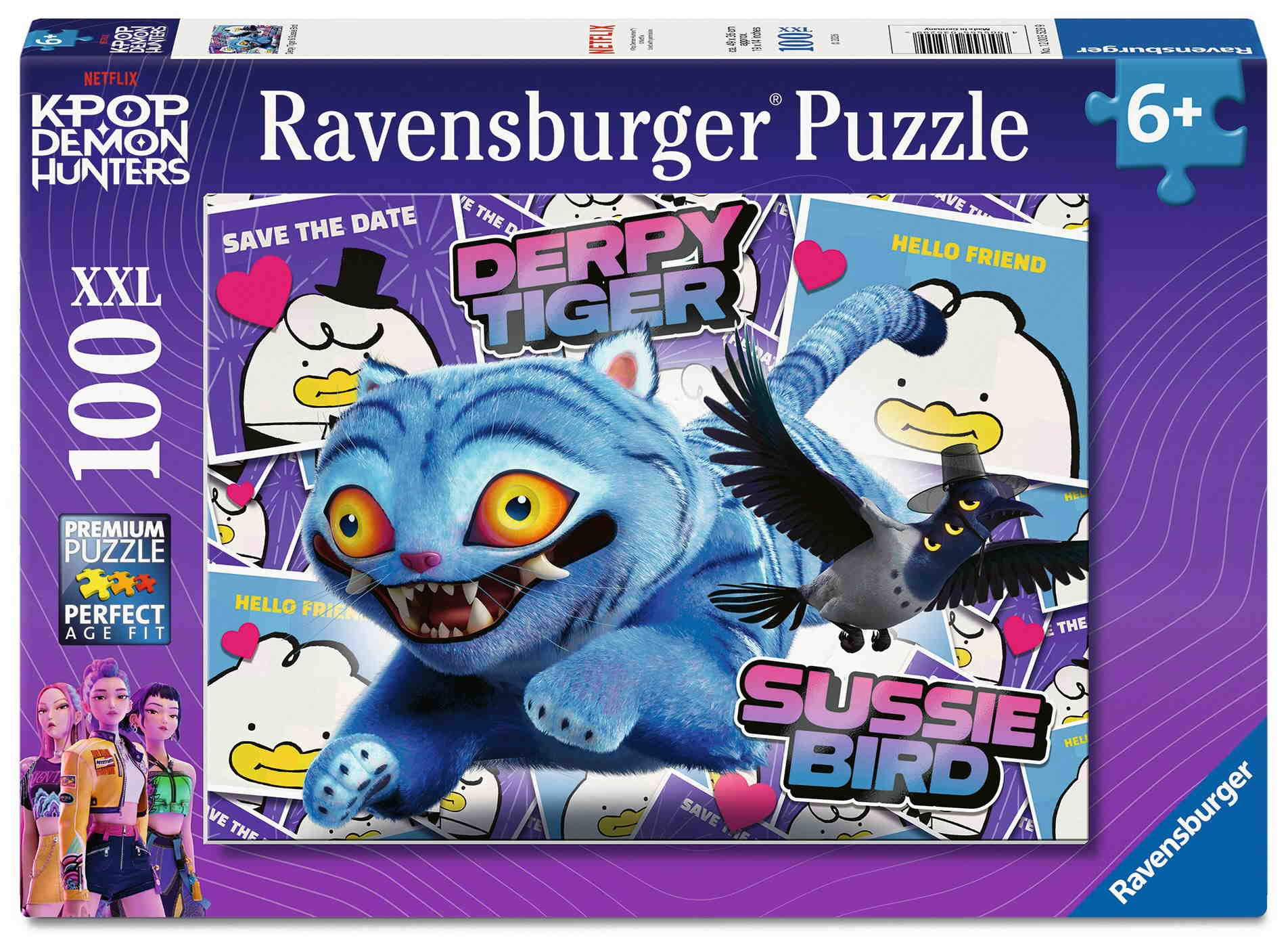 100 Teile Ravensburger Kinder Puzzle XXL KPop Demon Hunters Derpy Tiger & Sussie Bird 12003529