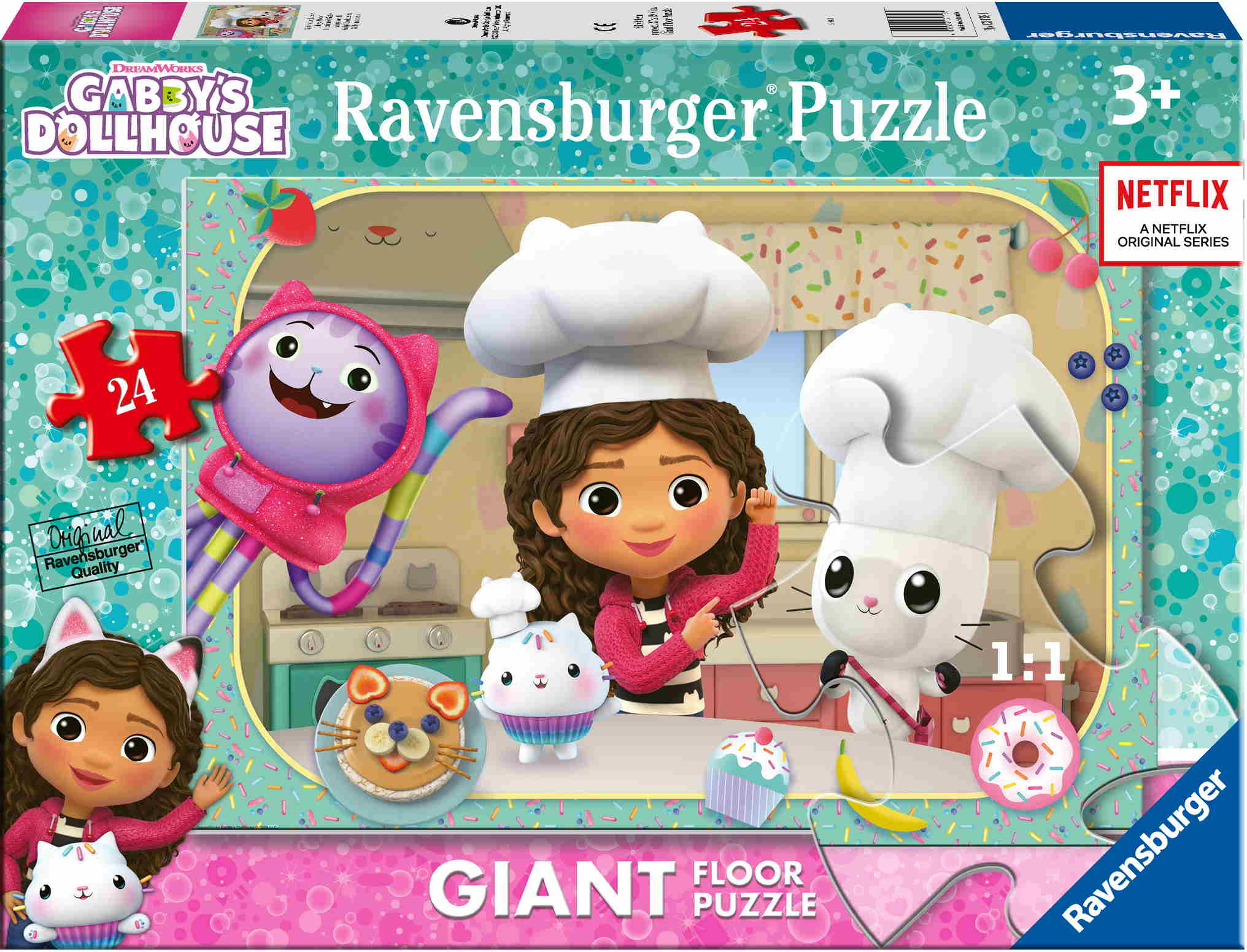 24 Teile Ravensburger Kinder Puzzle Giant Floor Puzzle Bodenpuzzle Gabby's Kochk�nste 03178