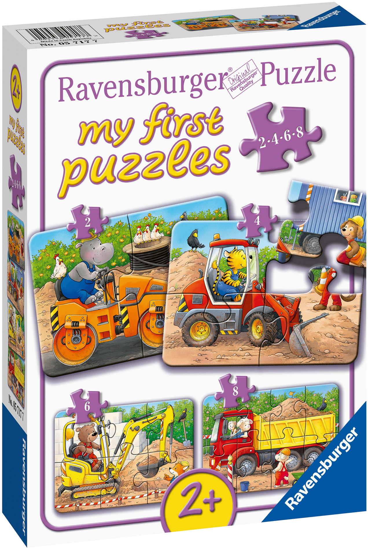 2, 4, 6, 8 Teile Ravensburger Kinder Puzzle my first puzzles Tiere auf der Baustelle 05717