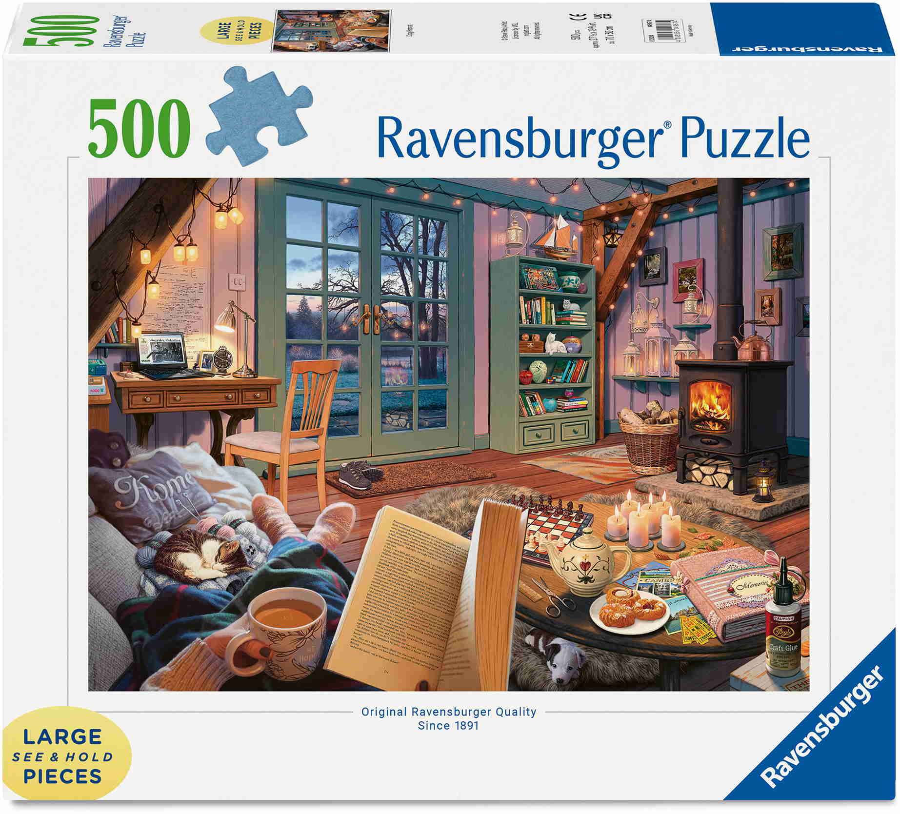 500 Teile Ravensburger Puzzle Large Pieces Gro�e Teile Gem�tliche Leseecke 14967