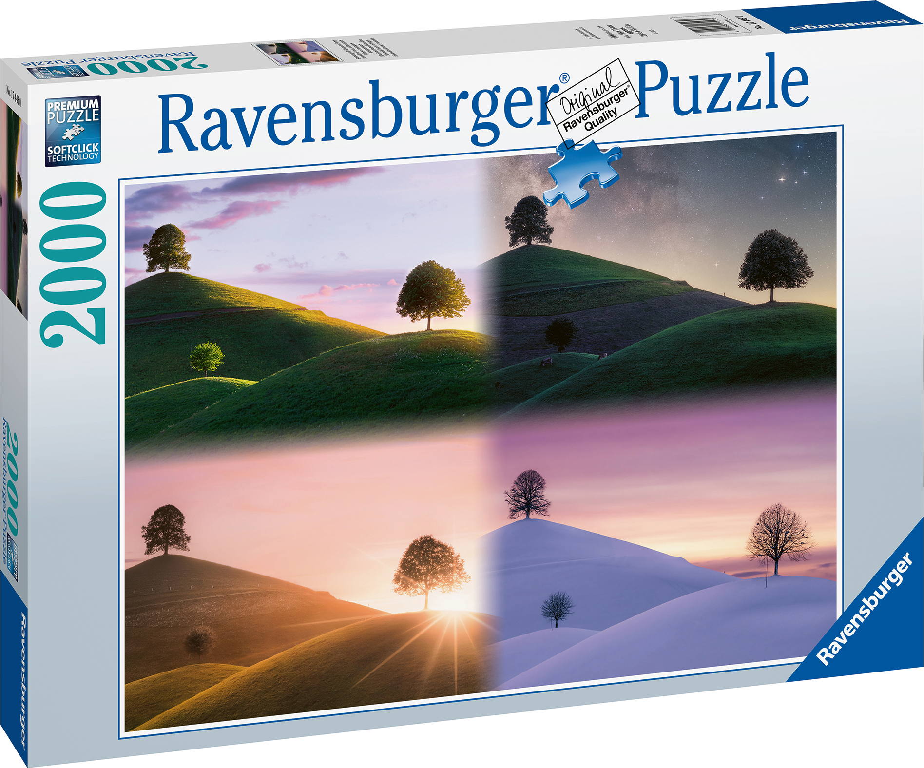 2000 Teile Ravensburger Puzzle Stimmungsvolle Bäume und Berge 17443