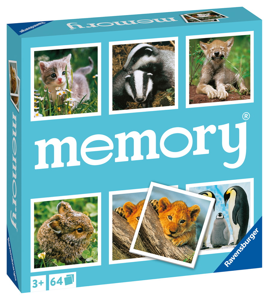64 Karten Ravensburger Kinderspiel Kartenlegespiel memory Tierkinder 20879