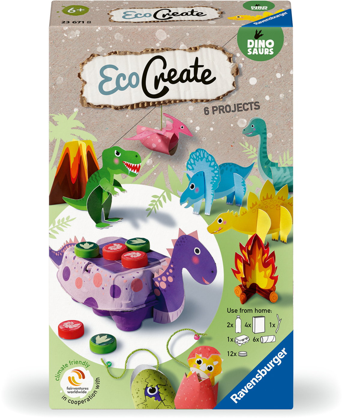 Ravensburger Upcycling Basteln EcoCreate Mini Br�llende Dinosaurier 23671