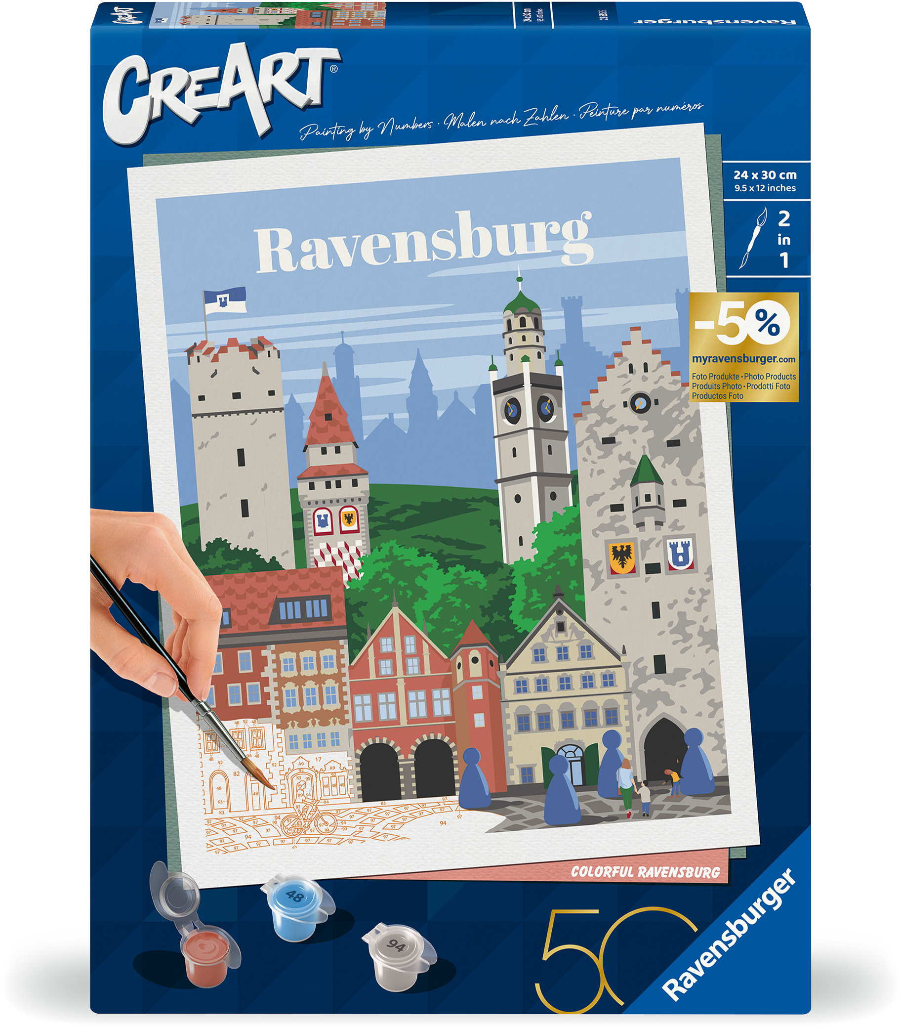 Ravensburger Malen nach Zahlen CREART Trend Serie C Farbenfrohes Ravensburg 23685