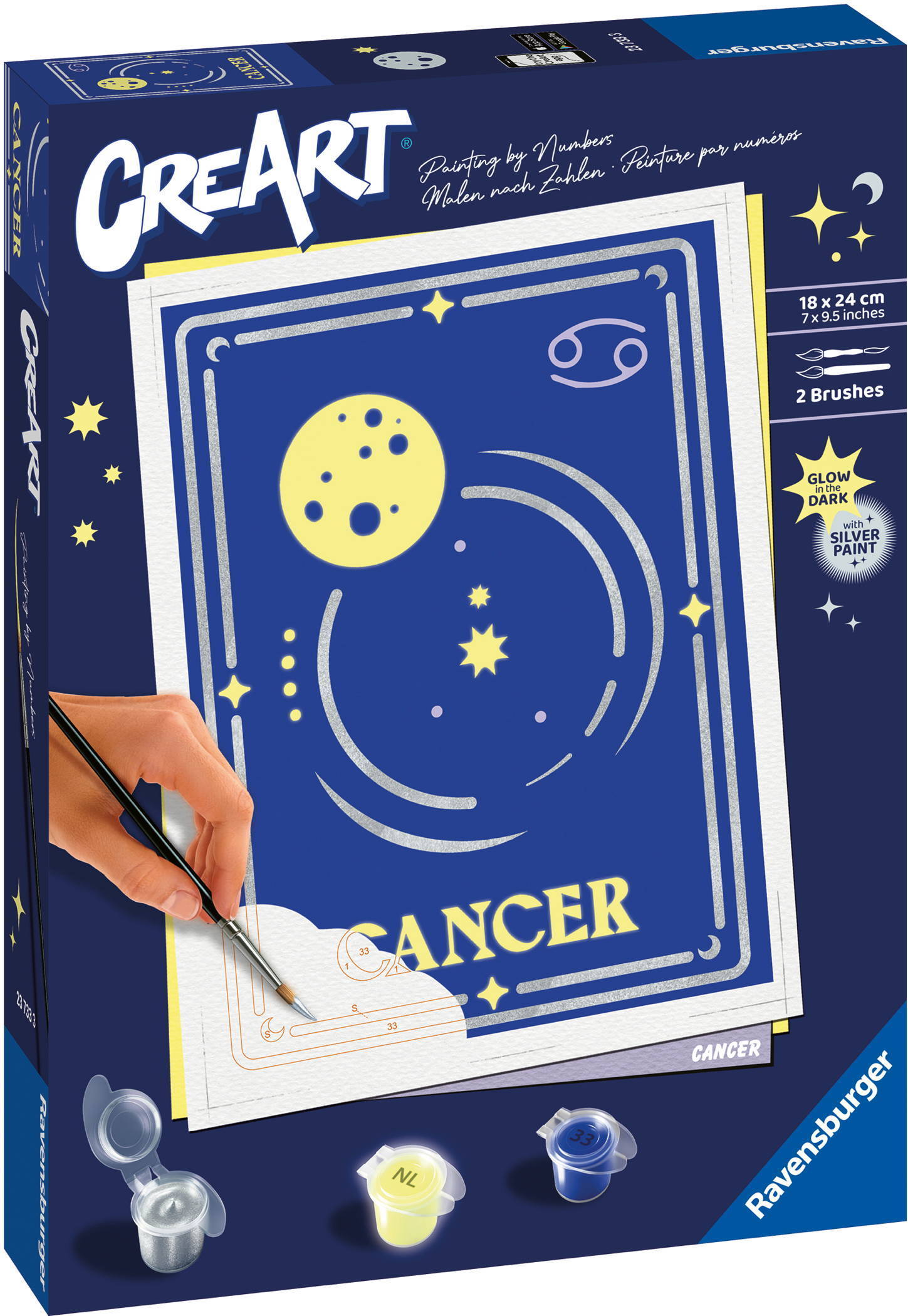 Ravensburger Malen nach Zahlen CREART Trend Serie D Sternzeichen (Zodiac Sign) Krebs 23733