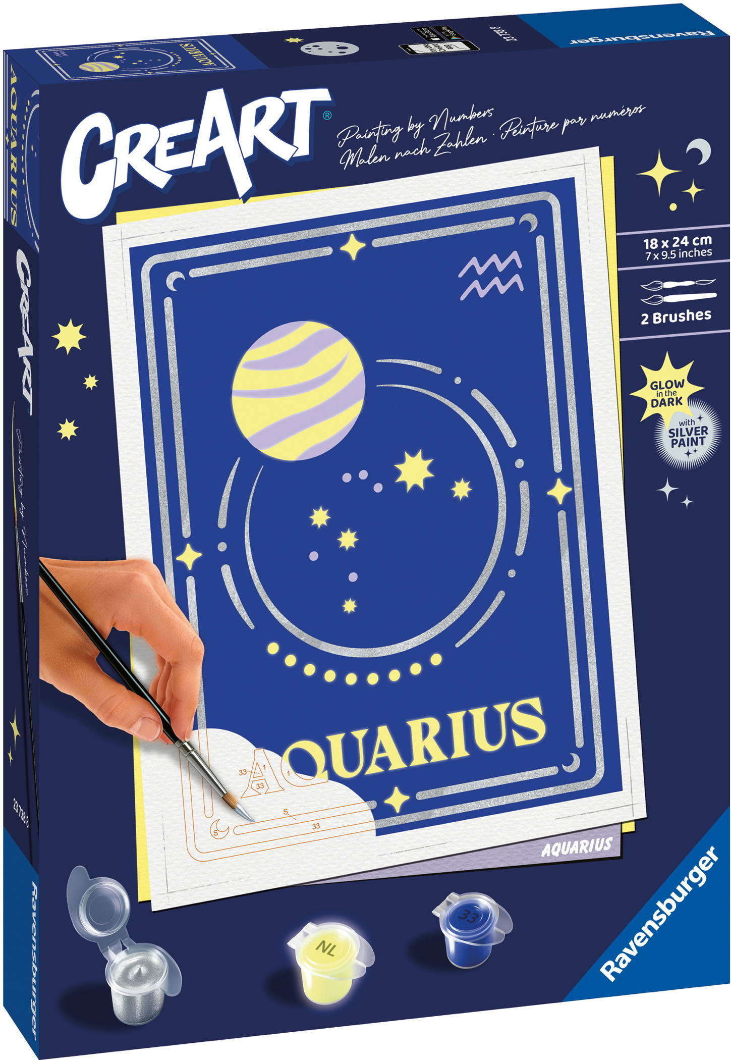 Ravensburger Malen nach Zahlen CREART Trend Serie D Sternzeichen (Zodiac Sign) Wassermann 23738