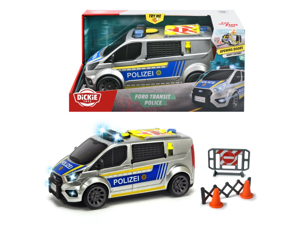 Dickie Spielfahrzeug Polizei Auto Go Real / SOS Ford Transit Police 203715013