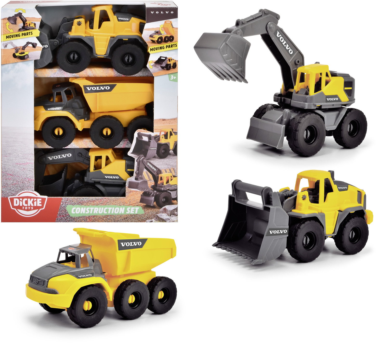 Dickie Baustellenset Kran Go Real / Construction Volvo Construction Set 203722015