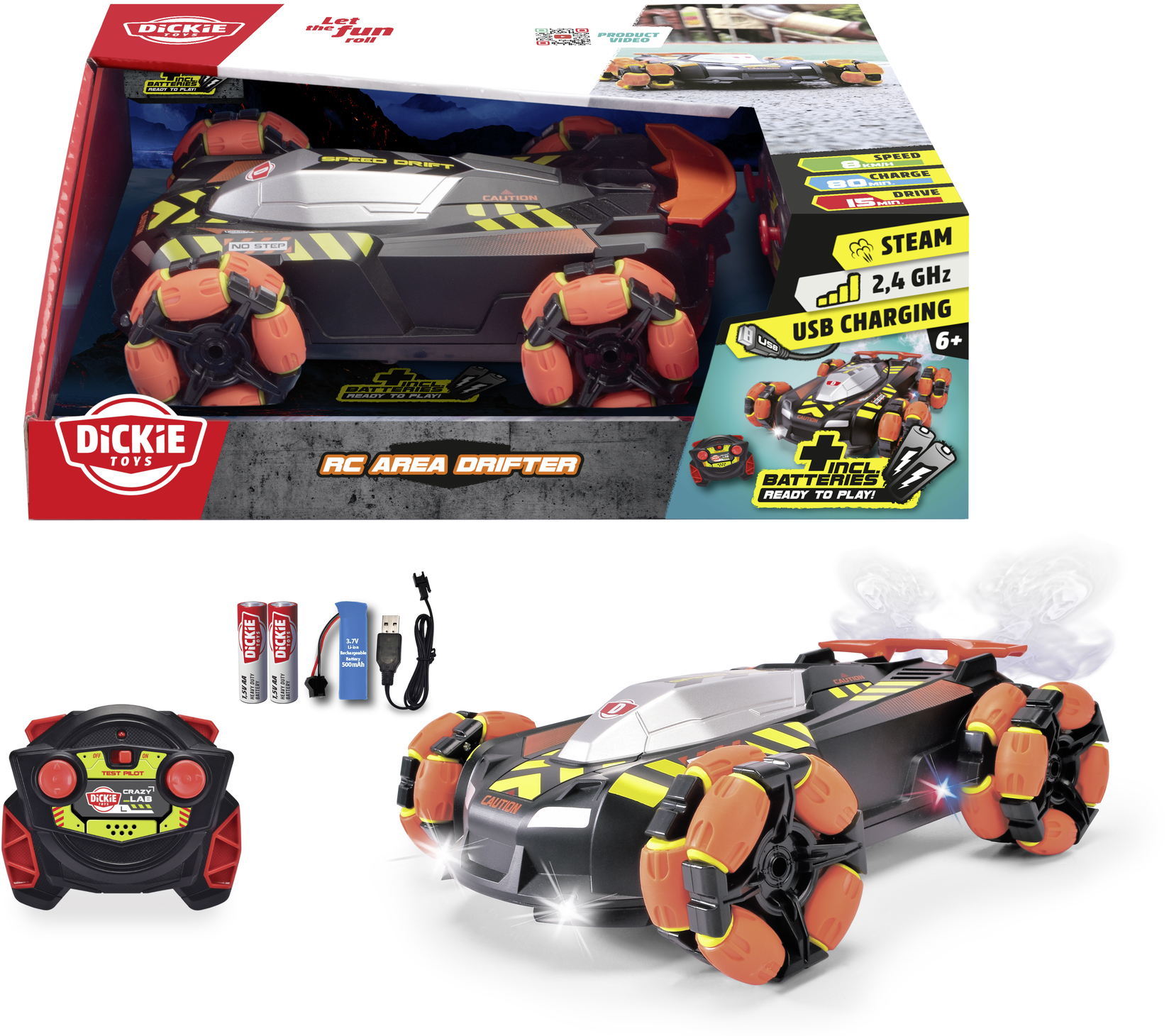 Dickie ferngesteuertes Fahrzeug Auto Go Crazy RC Area Drifter 201105012