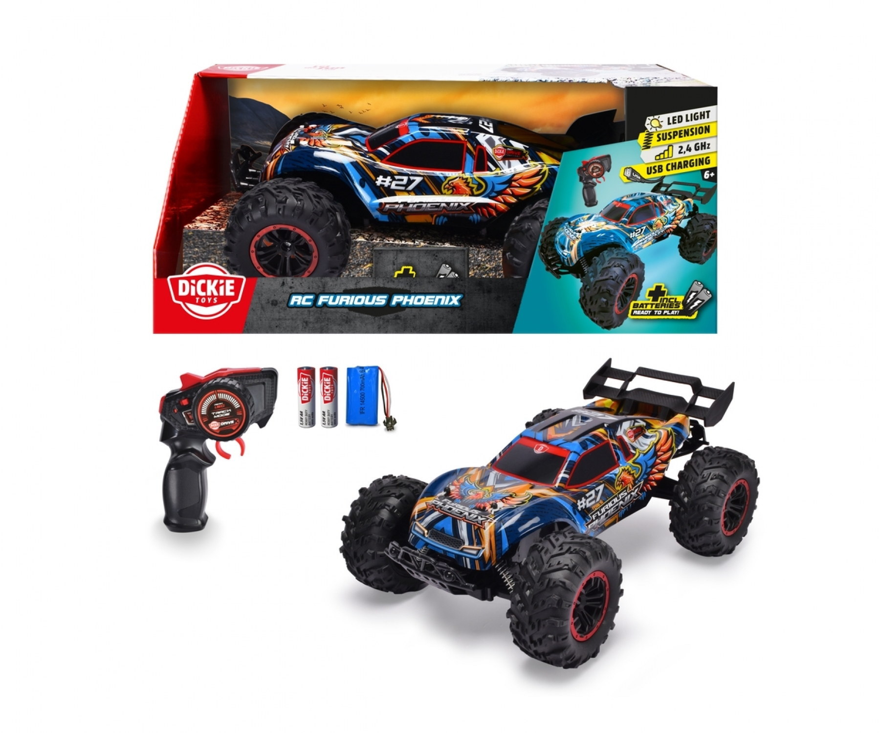 Dickie ferngesteuertes Fahrzeug Auto Go Crazy RC Furious Phoenix 201108003