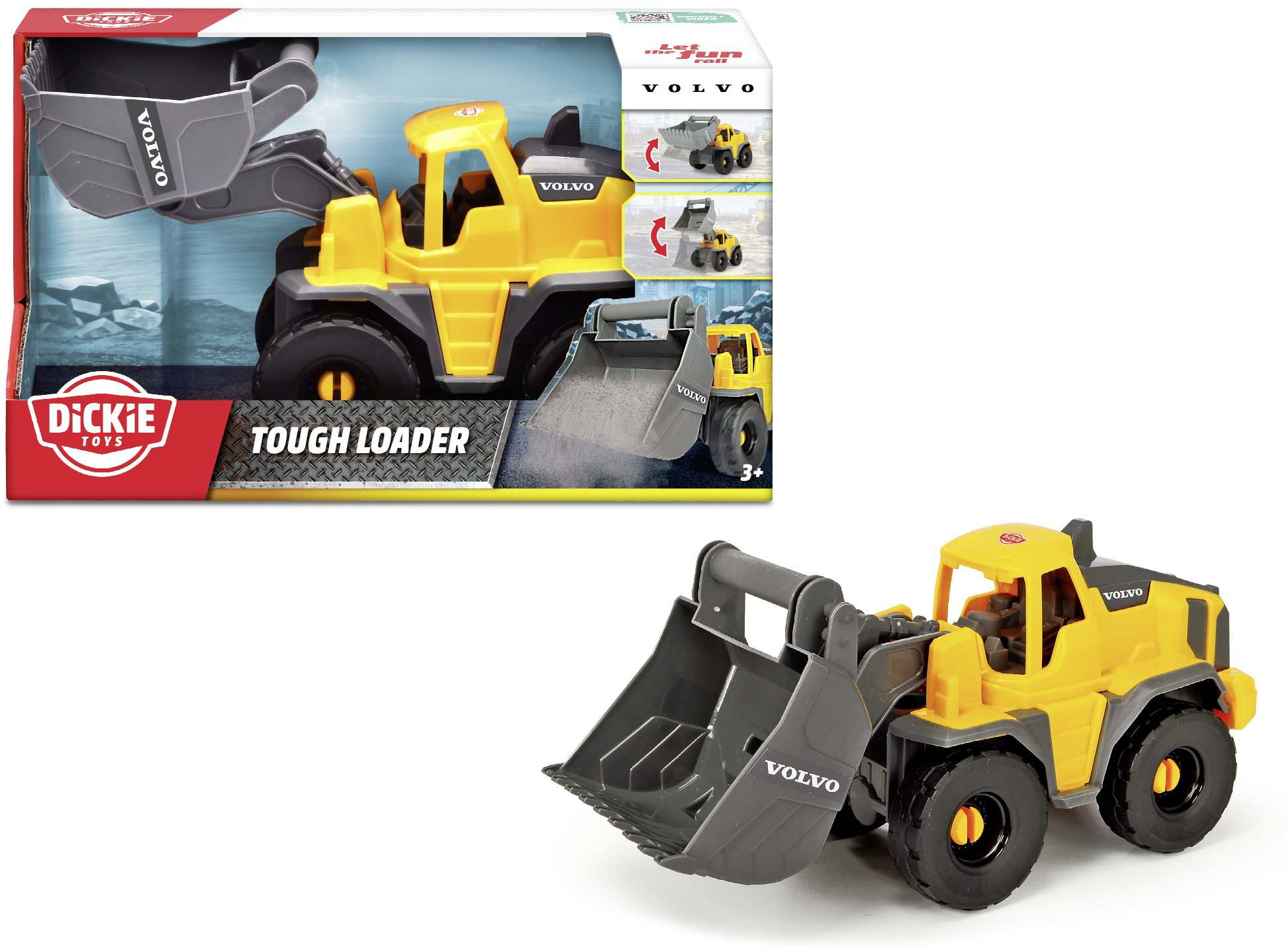 Dickie Spielfahrzeug Go Real / Construction Volvo Tough Loader Bagger 203724010