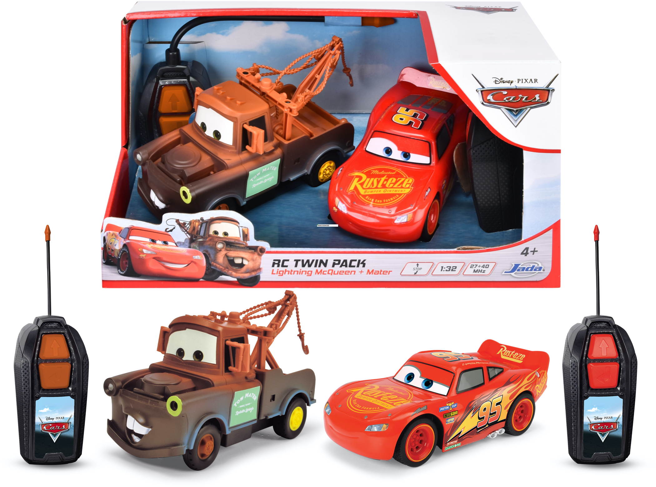 Dickie ferngesteuertes Fahrzeug Auto RC Disney Cars LMQ + Mater Twin Pack 1:32 203084037