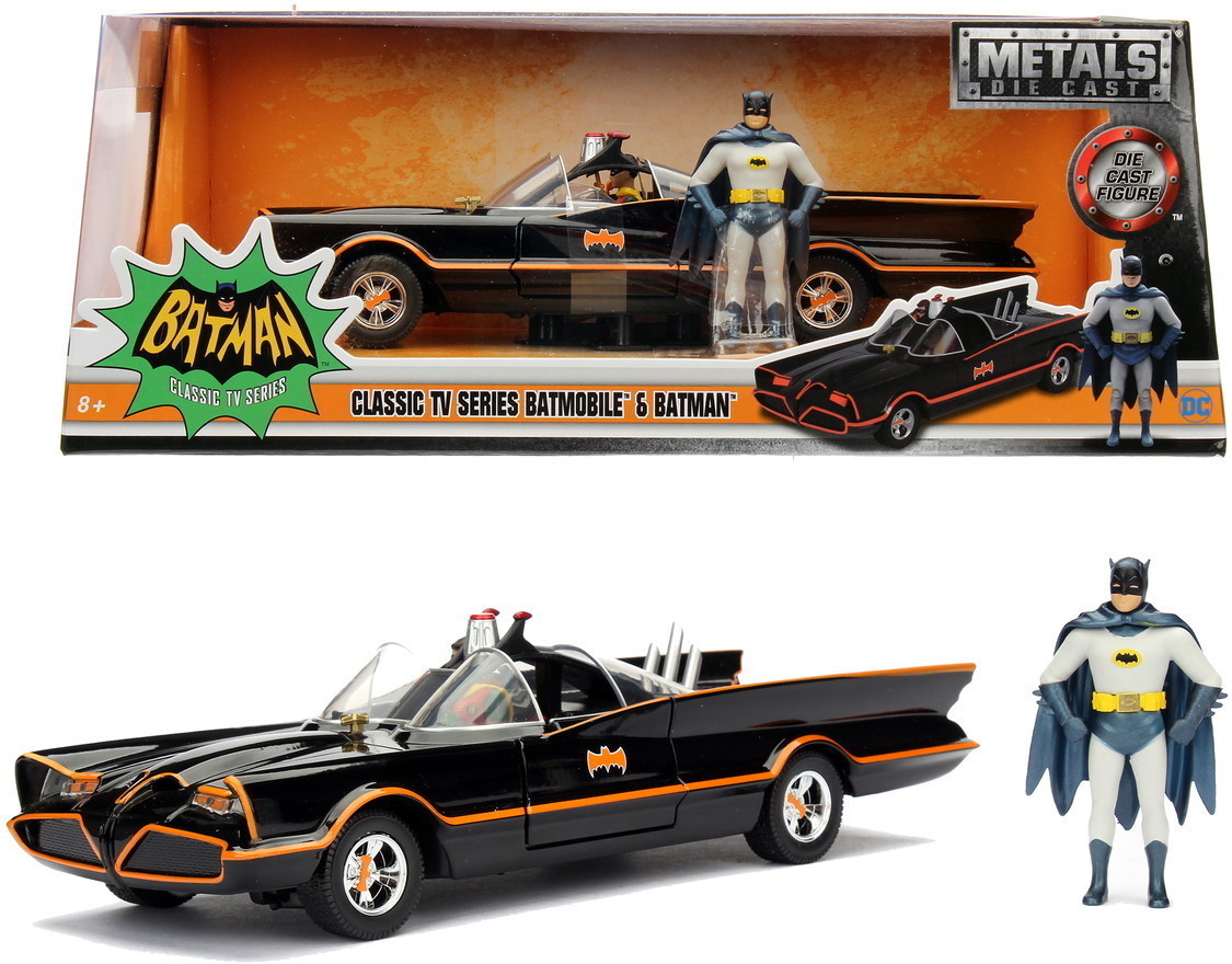 Jada Modellauto Hollywood Rides Batman 1966 Classic Batmobile mit Figur 1:24 9398259314R00