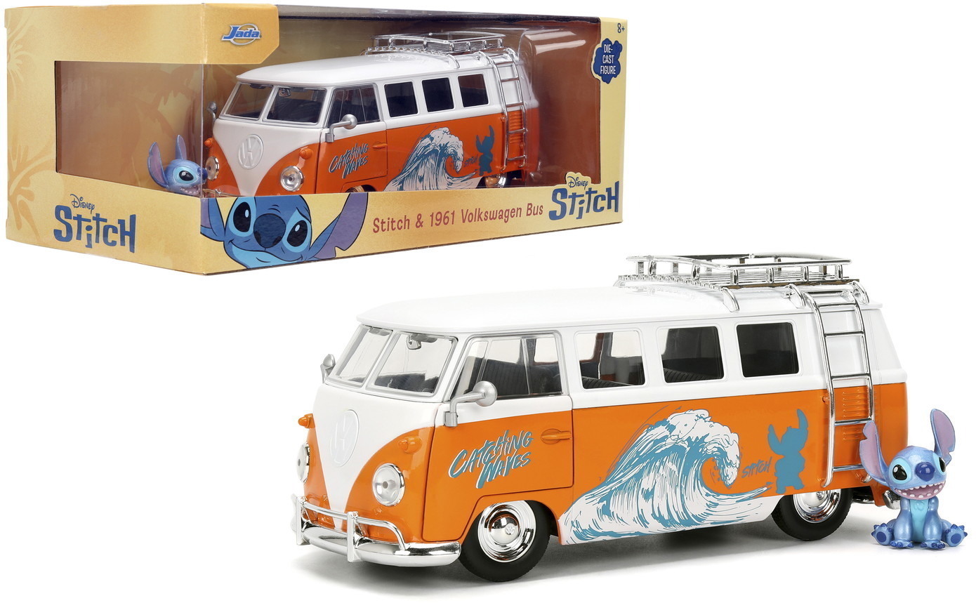 Jada Modellauto Hollywood Rides Stitch 1961 VW Bus 1:24 mit Stitch Figur 9336340314R00