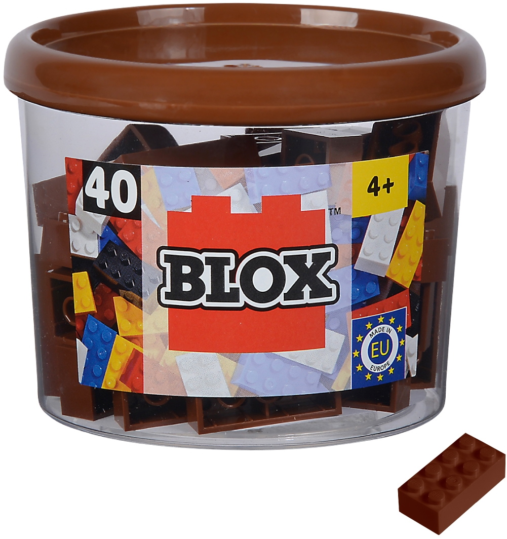 Simba Konstruktionsspielzeug Bausteine Blox 40 Teile 8er braun 104114538