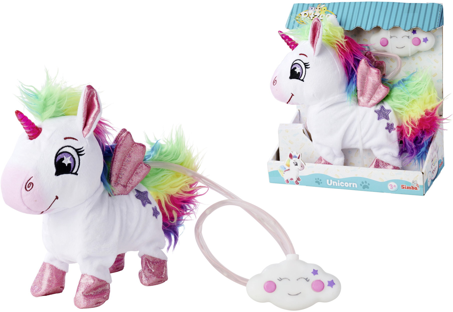 Simba Pl�sch Stofftier PetZoo Rainbow Unicorn Einhorn 24cm 105890159