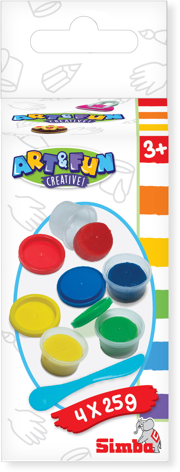 Simba Spielzeug Kreativ Knete ART & FUN Softknete 4x 25g Dose 106324741