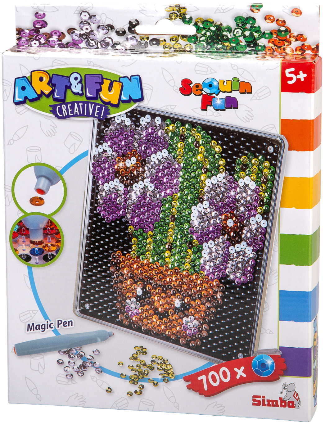 Simba Spielzeug Kreativ ART & FUN 700 Sequins Fun Kaktus Platte mit Stift 106374770
