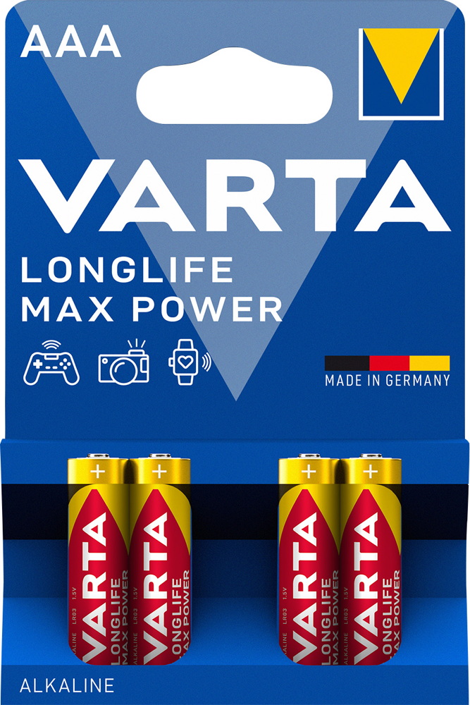 4 Varta 4703 Longlife Max Power AAA / Micro Alkaline Batterien im 4er Blister