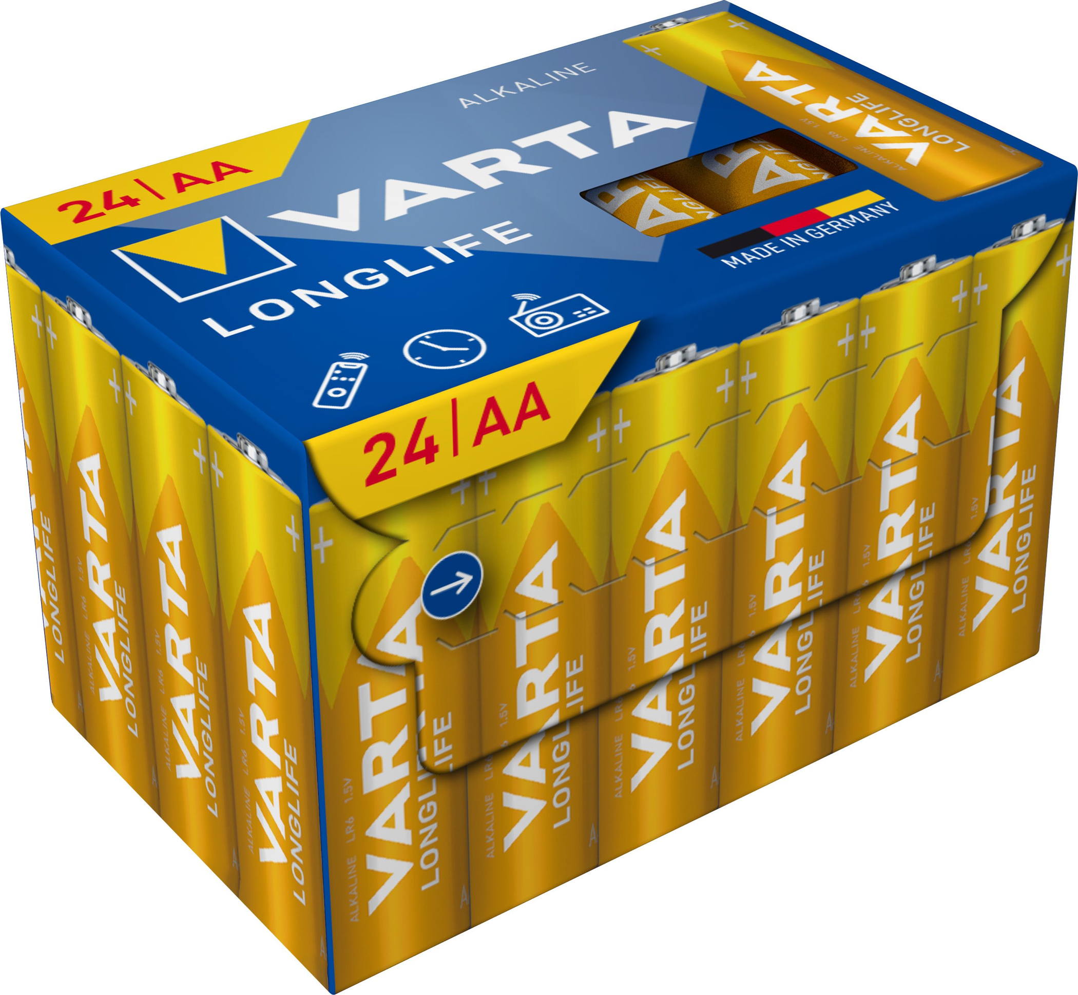 24 Varta 4106 Longlife AA / Mignon Alkaline Batterien in 24er Cube Box