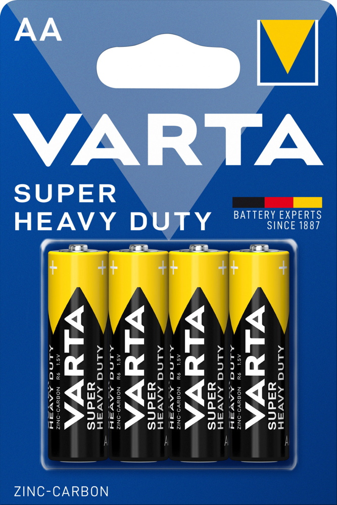 40 Varta 2006 Super Heavy Duty AA / Mignon Zink-Kohle Batterien im 4er Blister