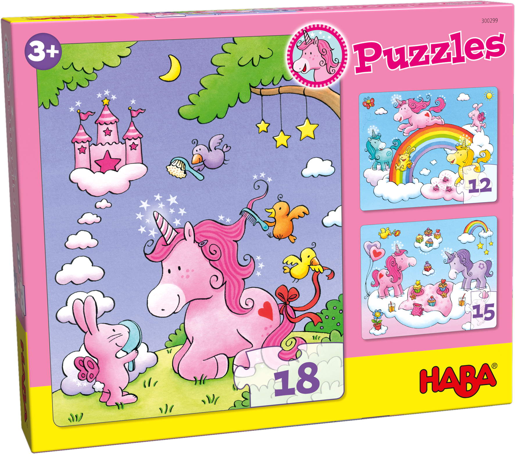 12, 15, 18 Teile HABA Kinder Puzzle Einhorn Glitzergl�ck 1300299001